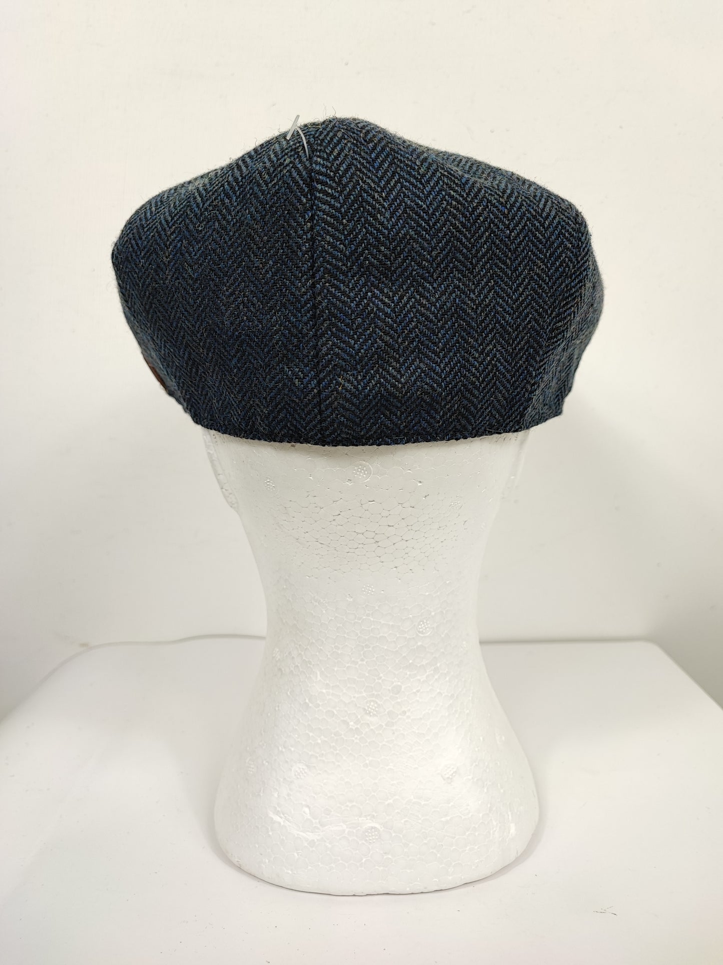 Coppola nuova in lana blu a spina di pesce inglese a otto spicchi stile Peaky Blinders