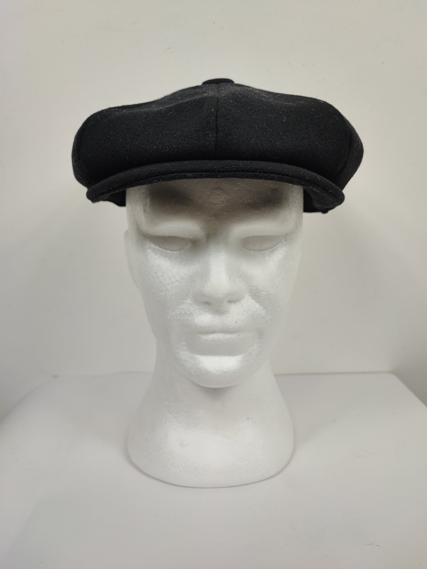 Coppola nuova nera inglese a otto spicchi in lana stile Peaky Blinders