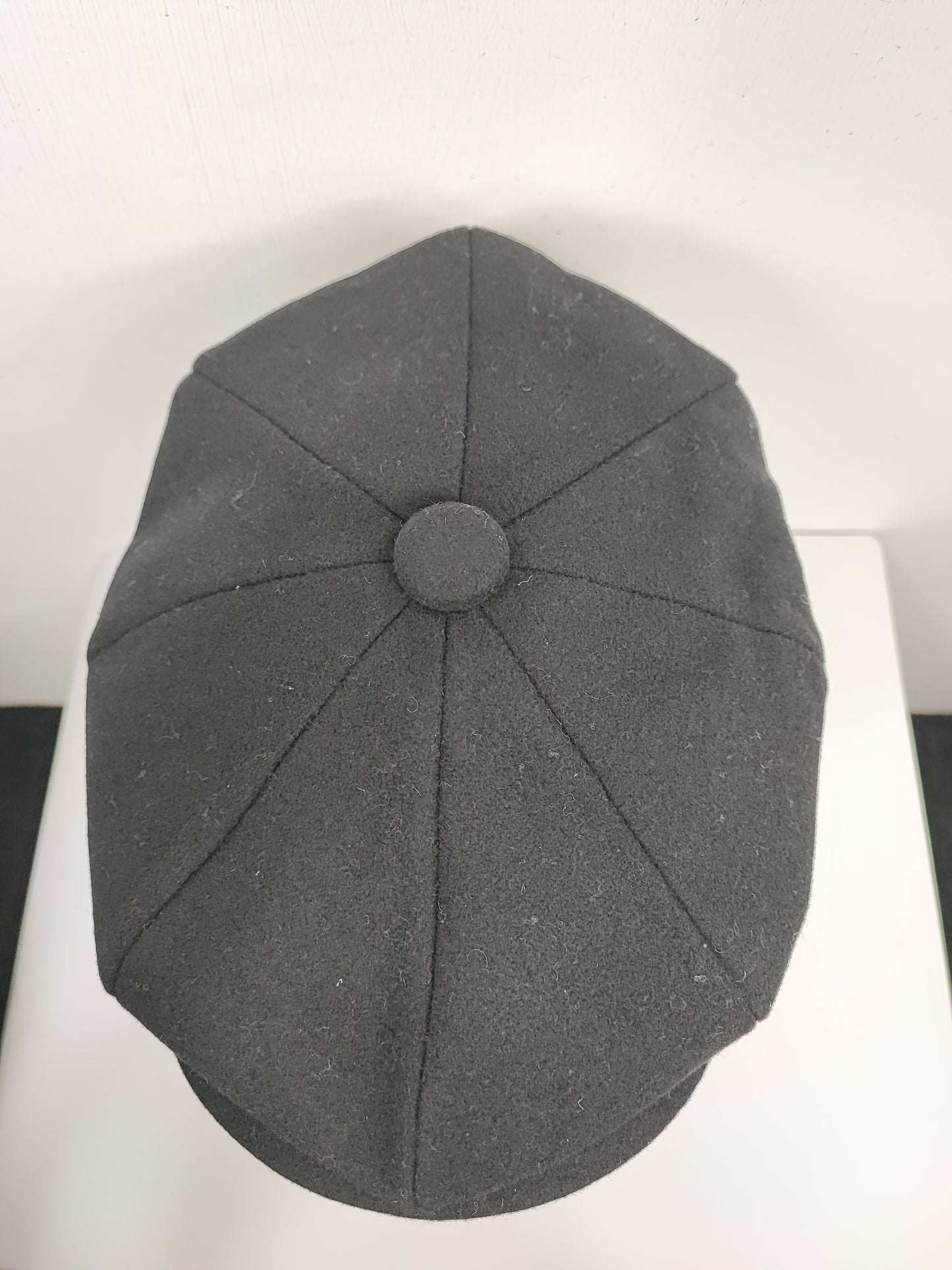 Coppola nuova nera inglese a otto spicchi in lana stile Peaky Blinders