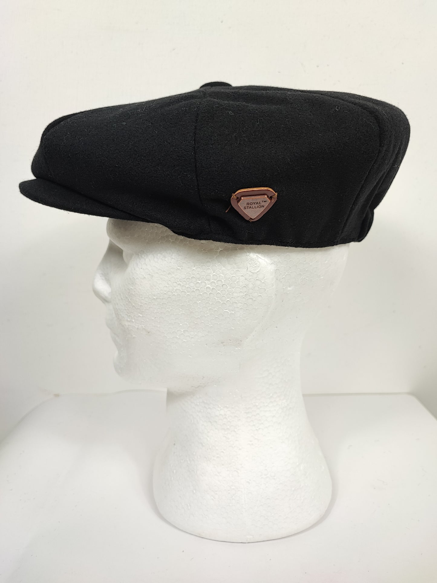 Coppola nuova nera inglese a otto spicchi in lana stile Peaky Blinders