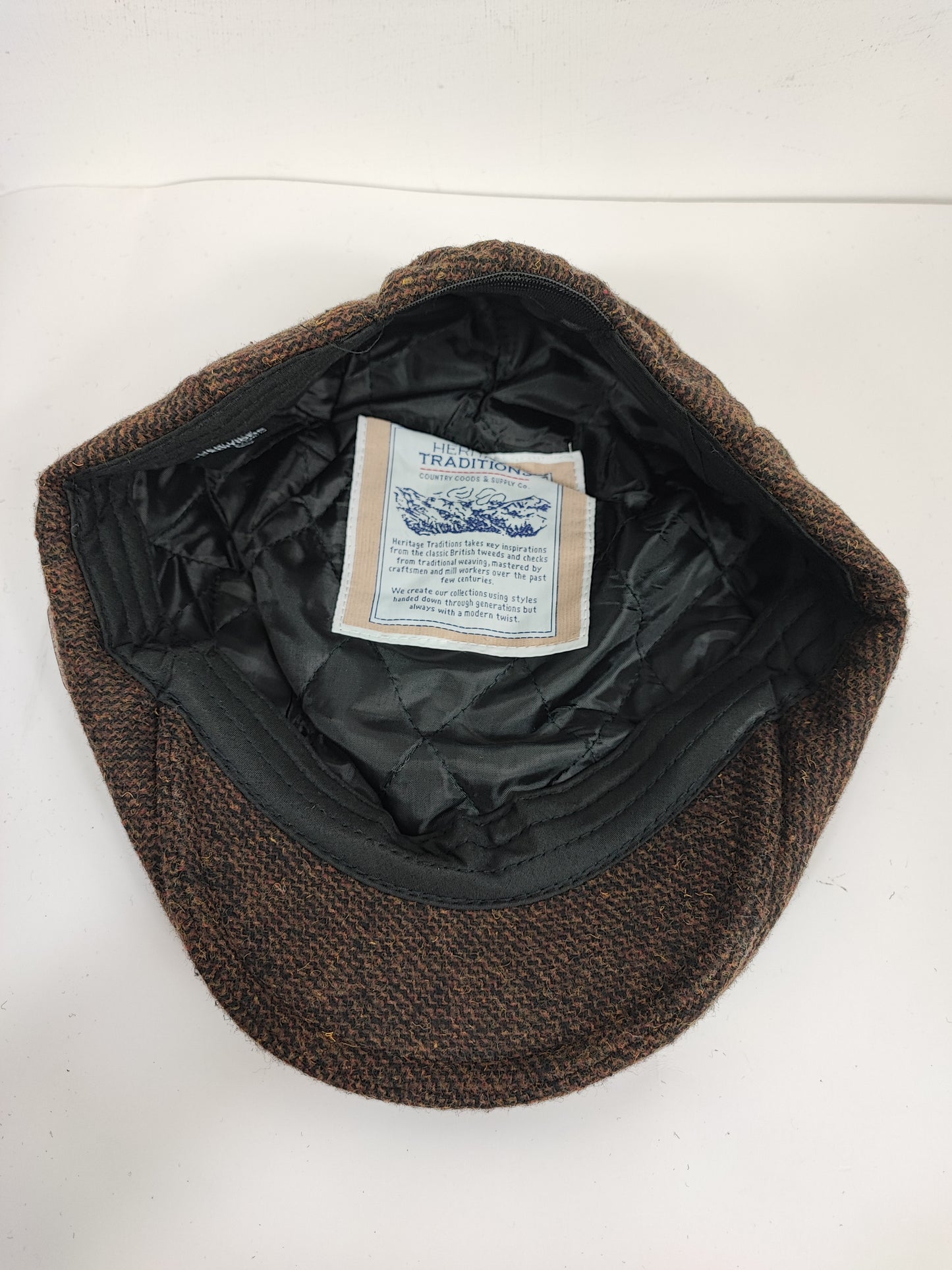 Coppola nuova inglese in tweed marrone - New English Brown Classic Tweed Flat Cap