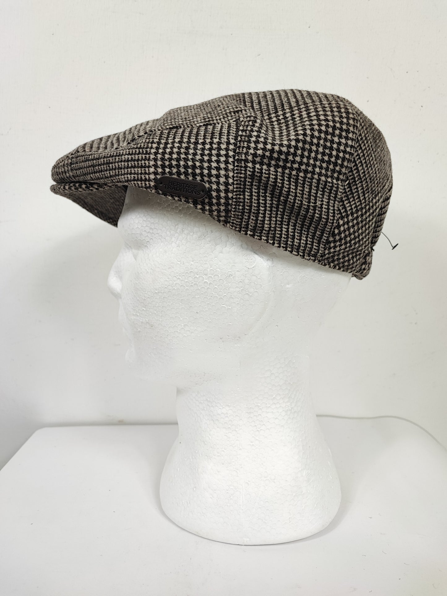 Coppola nuova inglese in lana marrone chiaro a fantasia - New English Camel Wool Flat cap One size