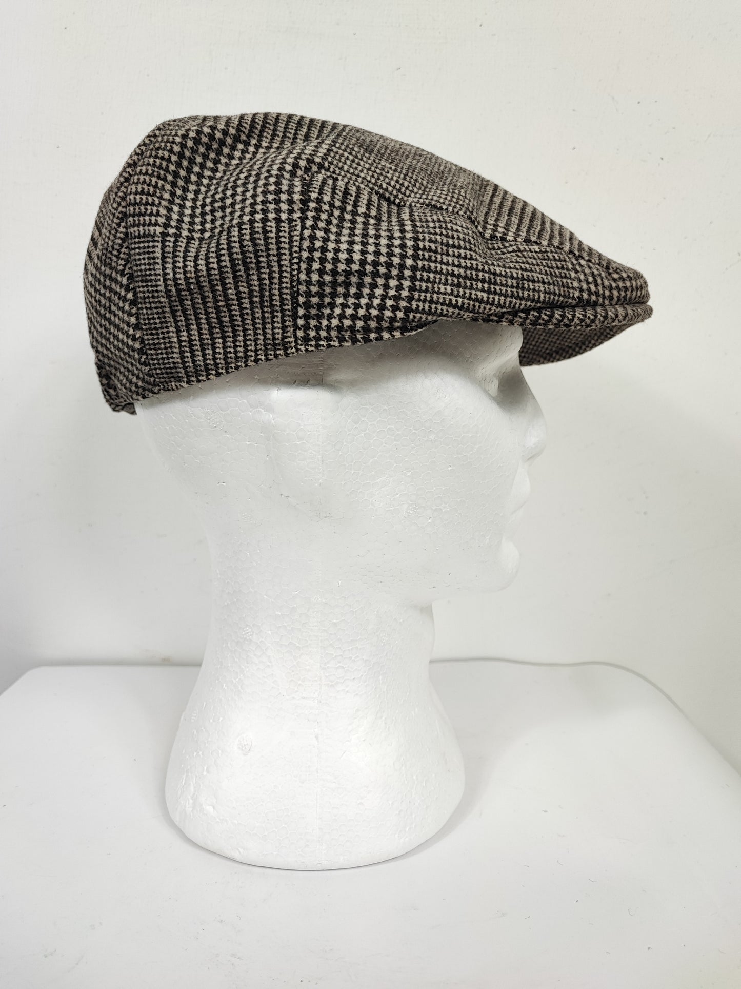 Coppola nuova inglese in lana marrone chiaro a fantasia - New English Camel Wool Flat cap One size