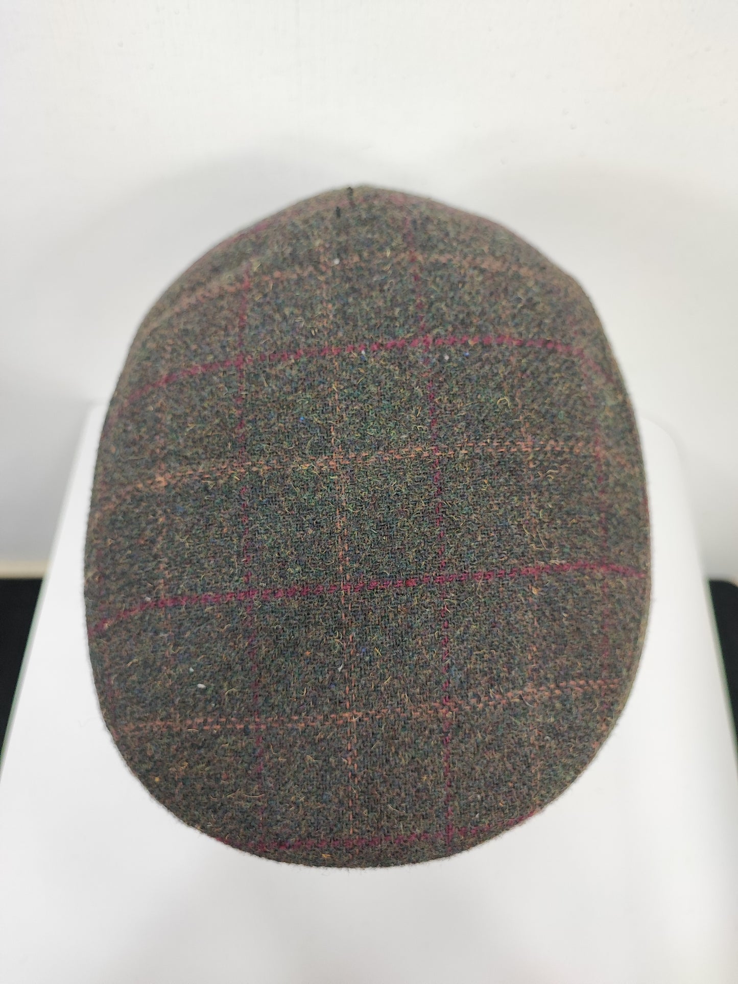 Coppola in lana verde scuro tweed con paraorecchie - Green Tweed Ear Flat Cap