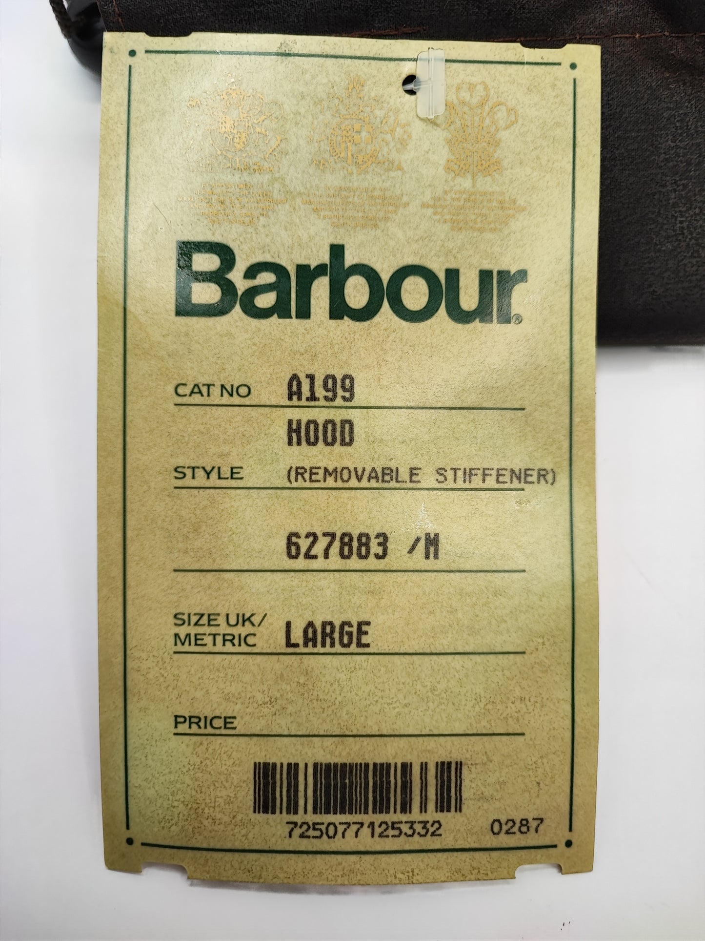 Cappuccio Barbour vintage marrone Taglia Unica - Brown Vintage Waxed Hood A199