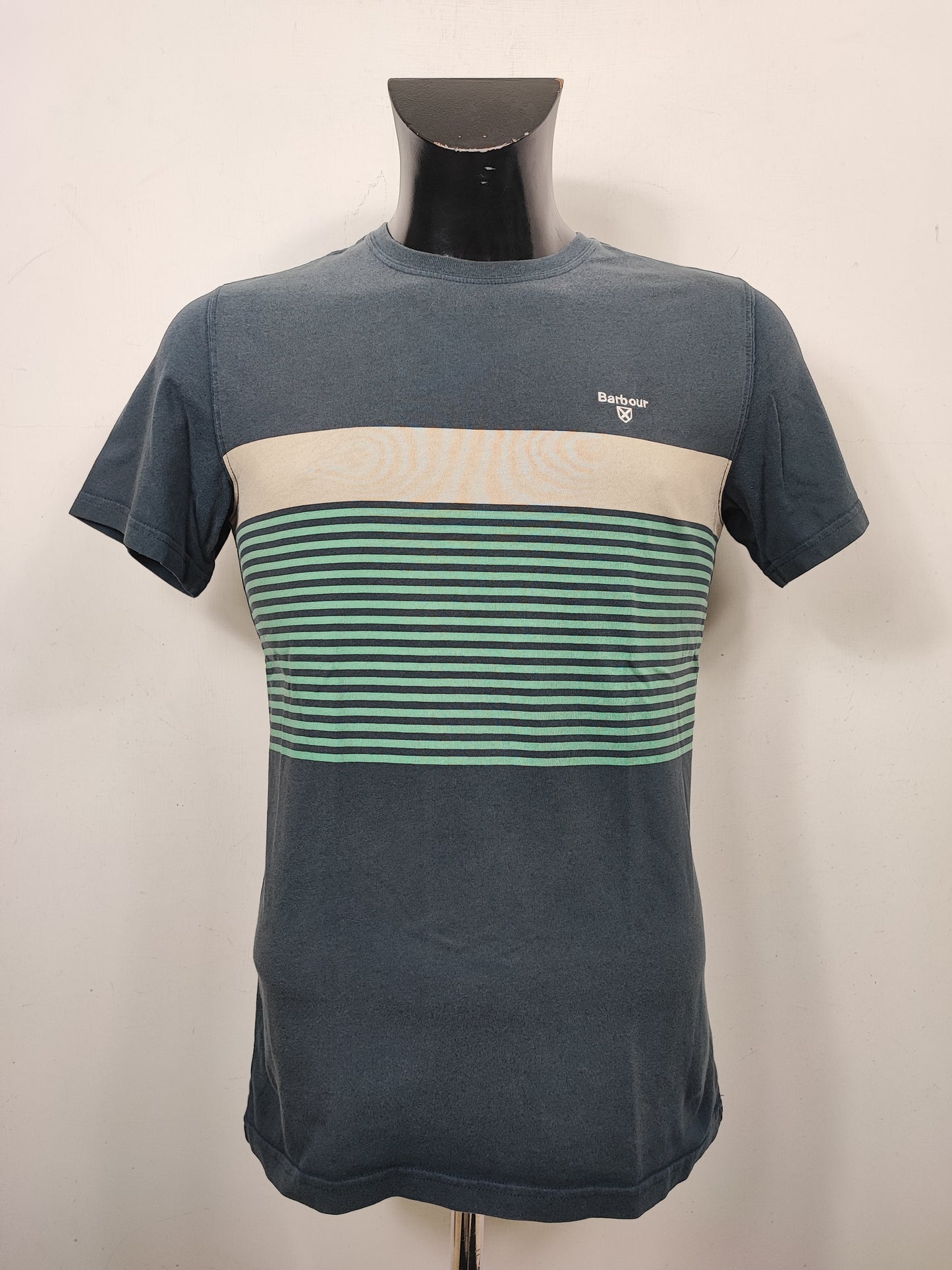 T-shirt Barbour blu da uomo in cotone taglia Small