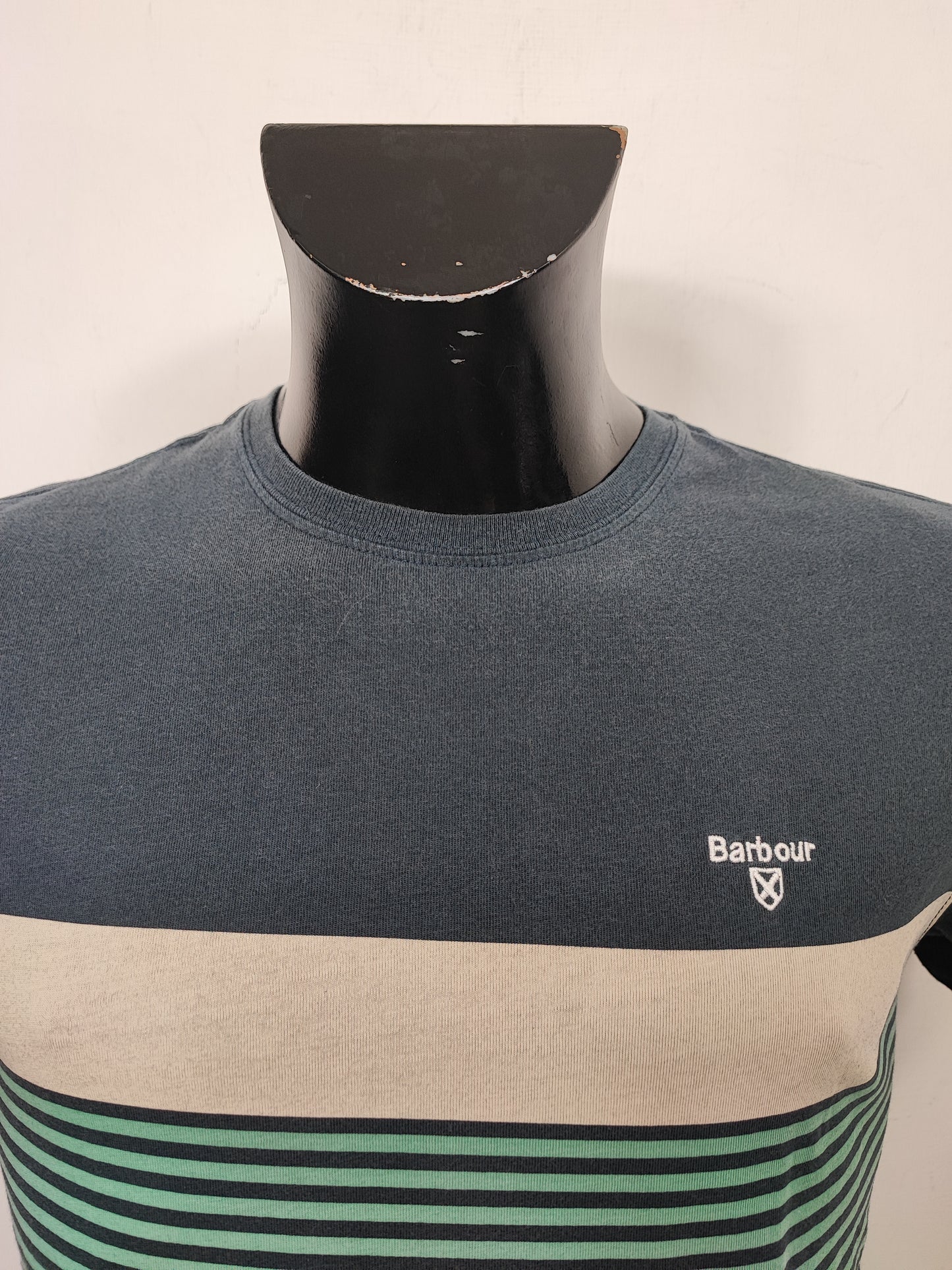 T-shirt Barbour blu da uomo in cotone taglia Small