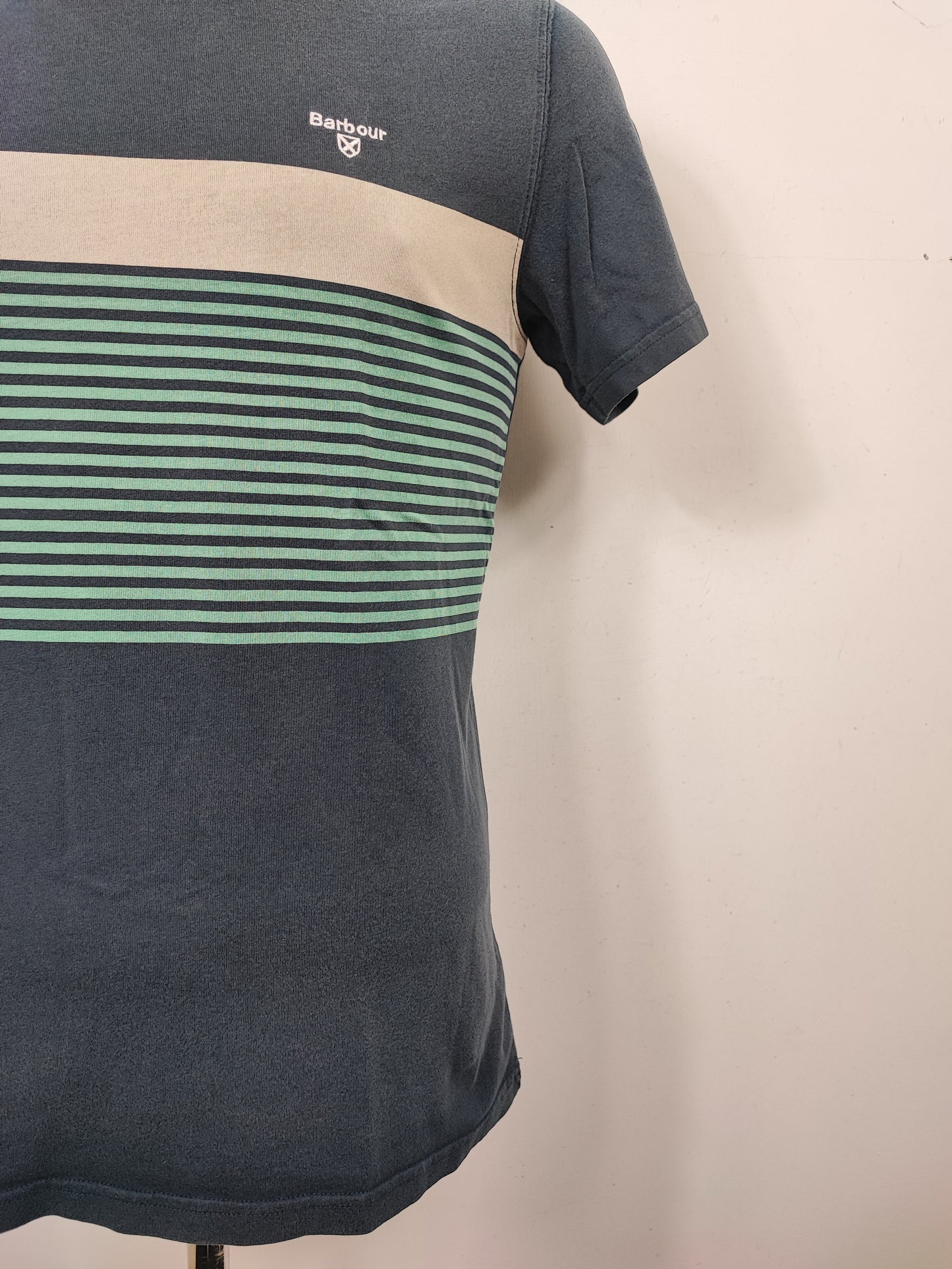 T-shirt Barbour blu da uomo in cotone taglia Small