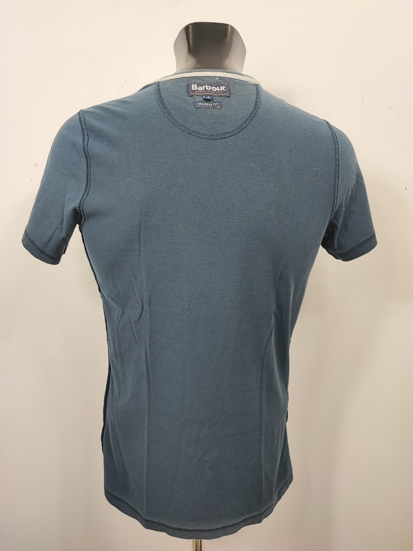 T-shirt Barbour blu da uomo in cotone taglia Small