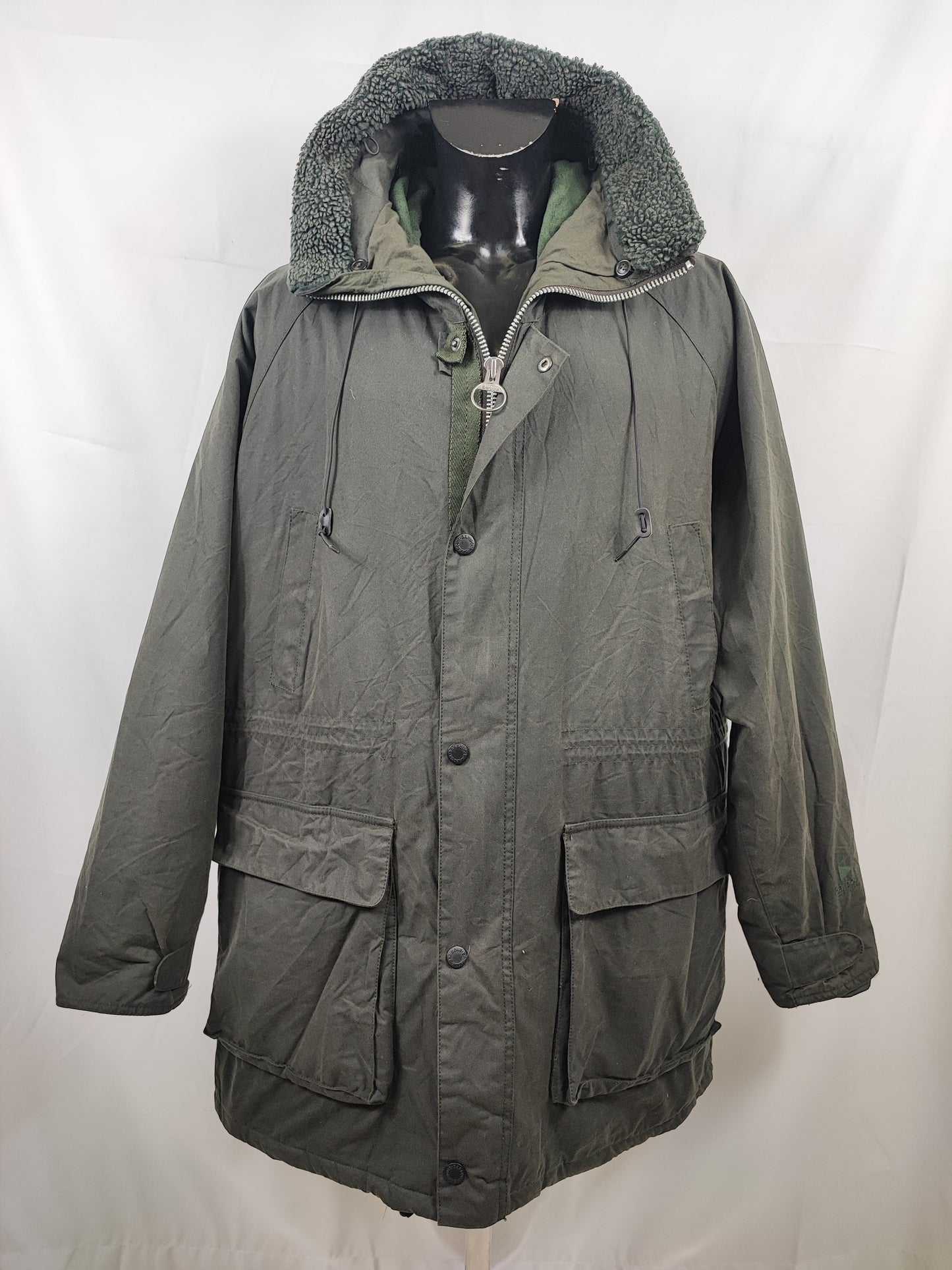 Parka da Uomo Barbour cerato verde XXL - Man Barbour Green Fenton Wax Jacket size XXL