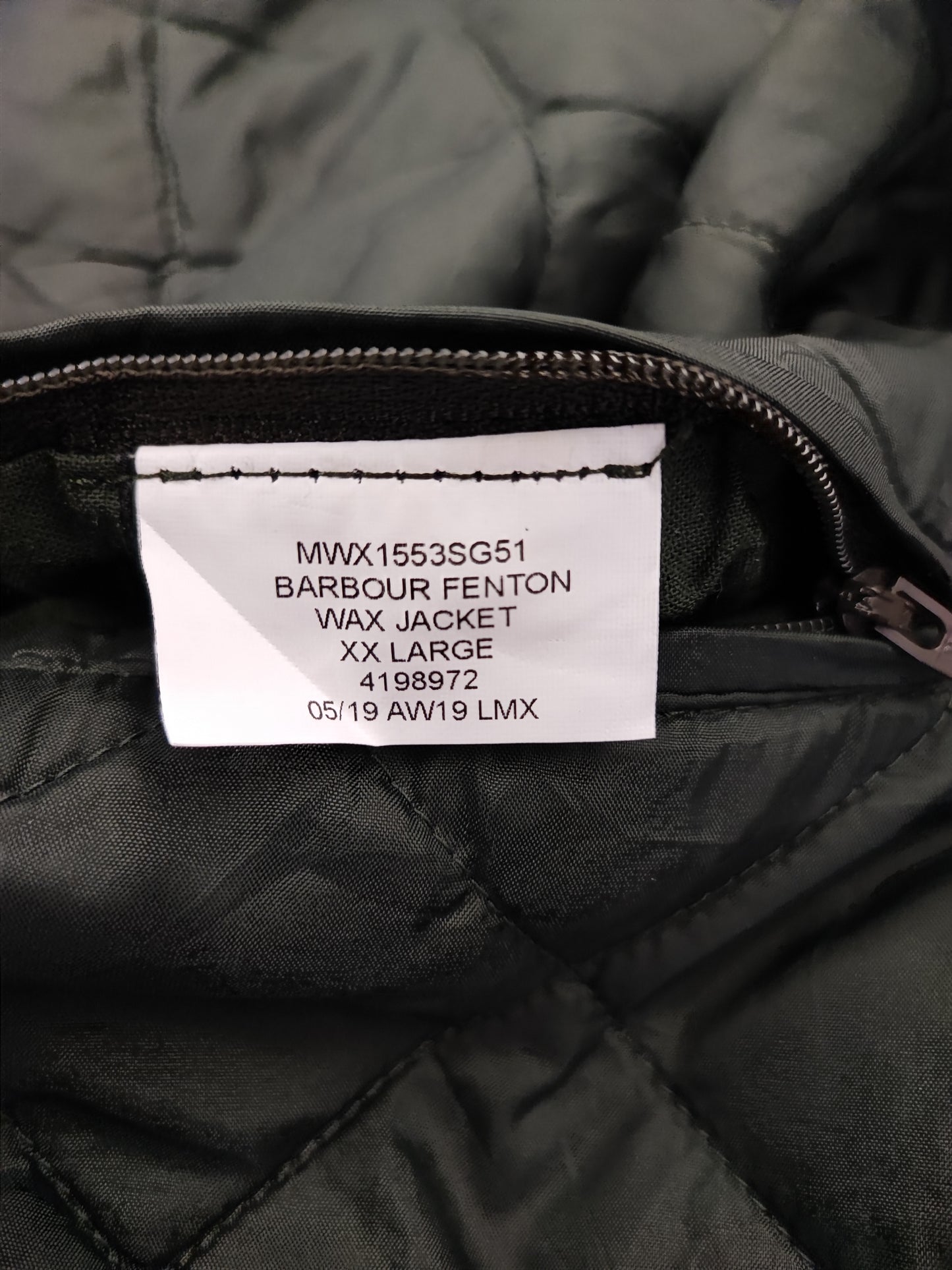 Parka da Uomo Barbour cerato verde XXL - Man Barbour Green Fenton Wax Jacket size XXL