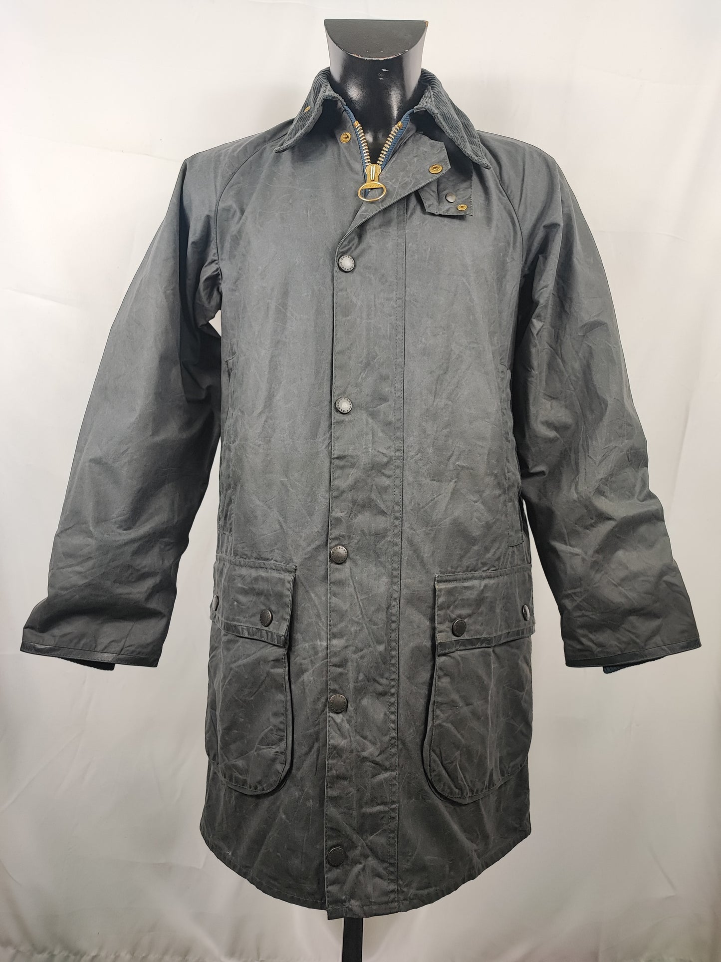 RARO Barbour Giacca Mark Phillips Small blu - Man Navy Wax Vintage Coat Size Small