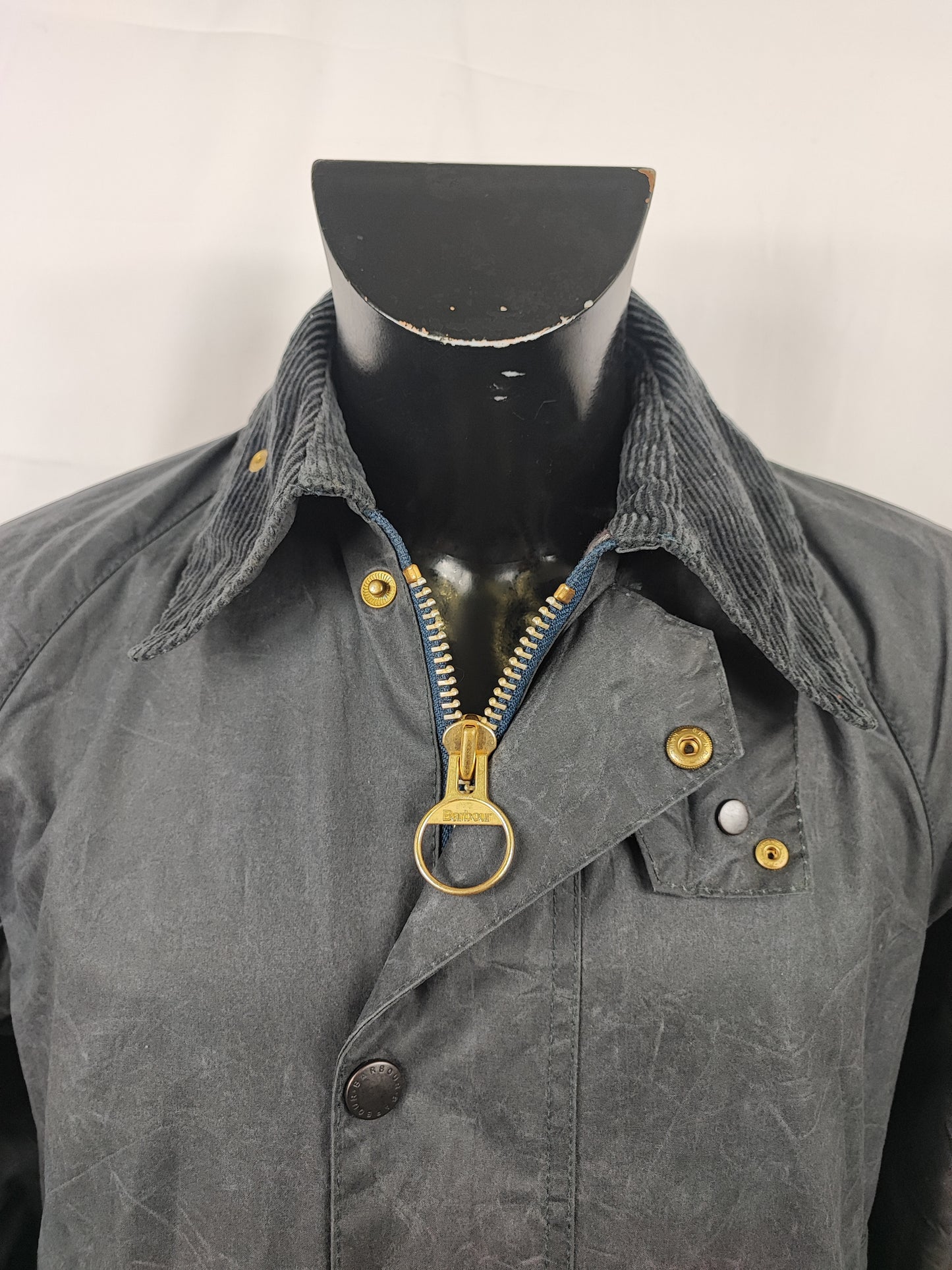 RARO Barbour Giacca Mark Phillips Small blu - Man Navy Wax Vintage Coat Size Small