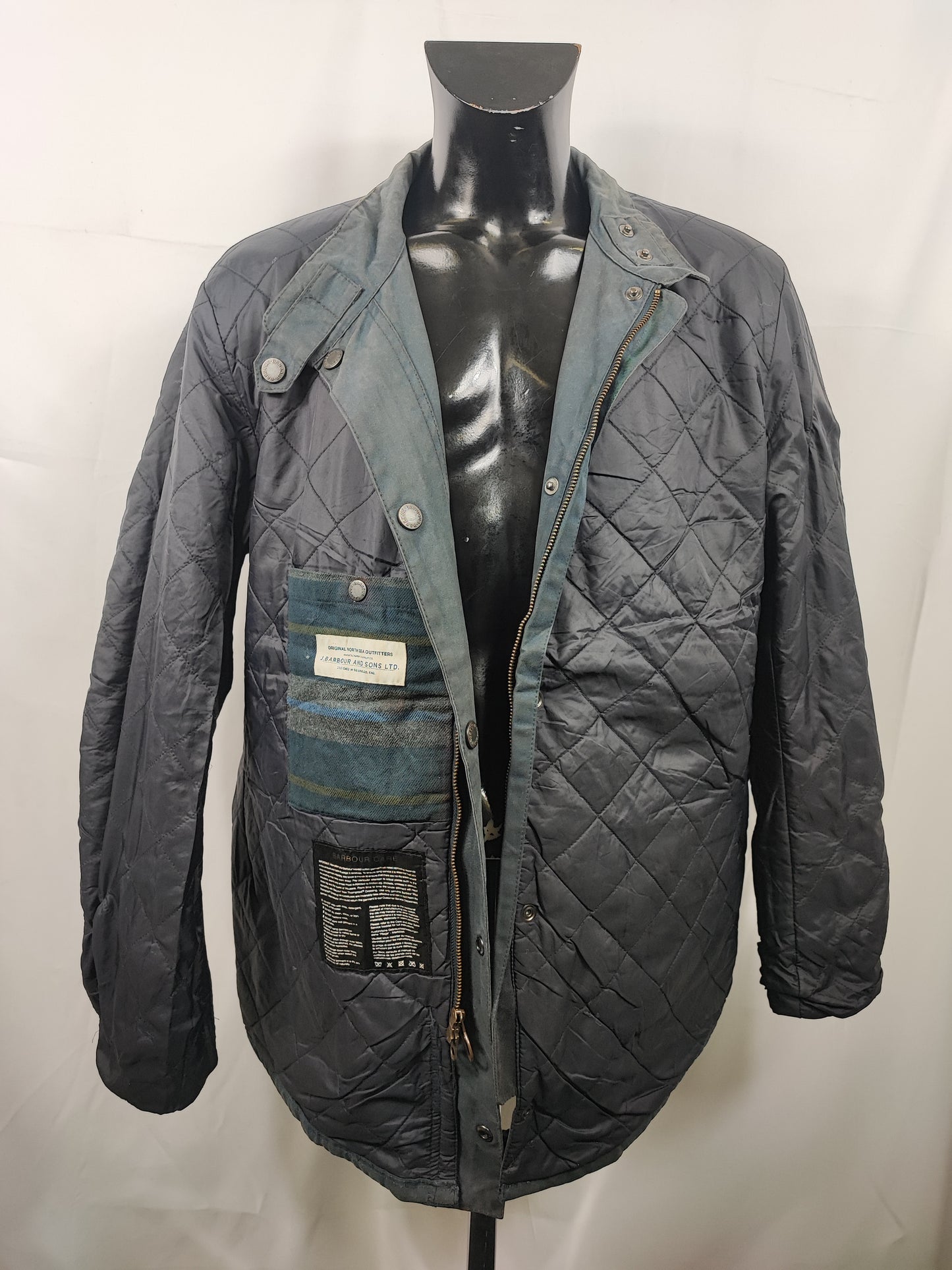 Giacca Barbour Uomo Blu cerata Leeward XXL - Man Navy wax Leeward Jacket Size XXLarge