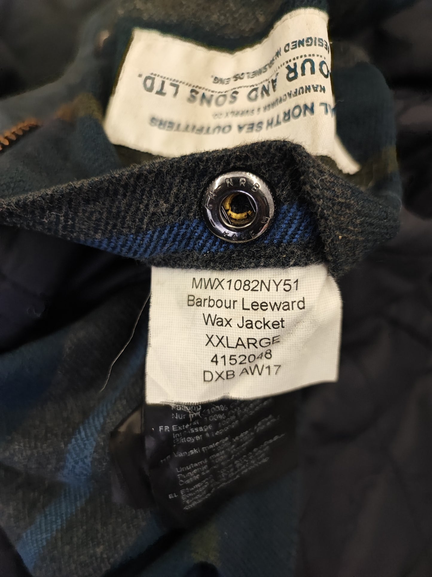 Giacca Barbour Uomo Blu cerata Leeward XXL - Man Navy wax Leeward Jacket Size XXLarge