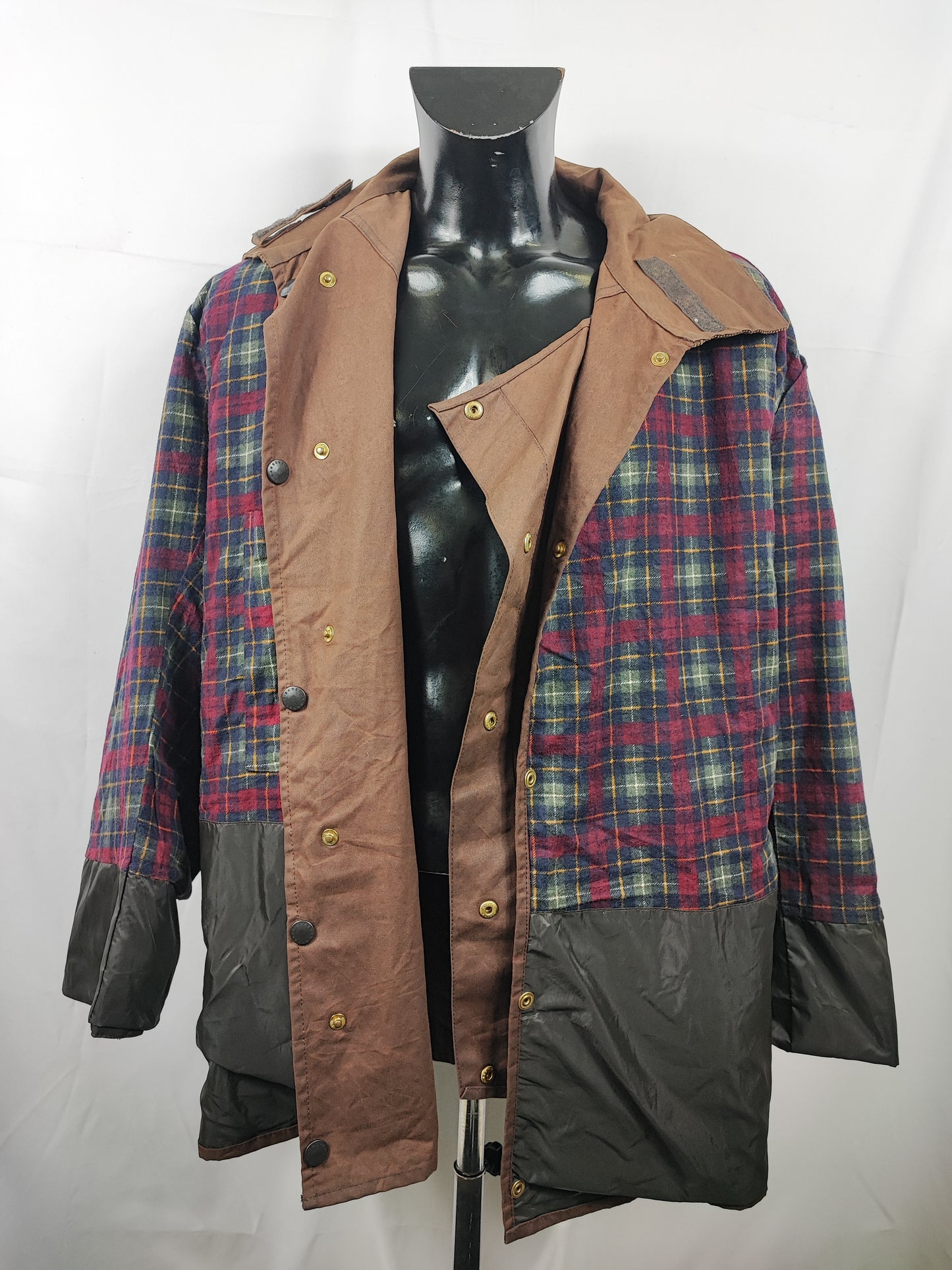 RARO Barbour Backhouse marrone C44/112 cm Man Riding Brown Wax Jacket size XLarge