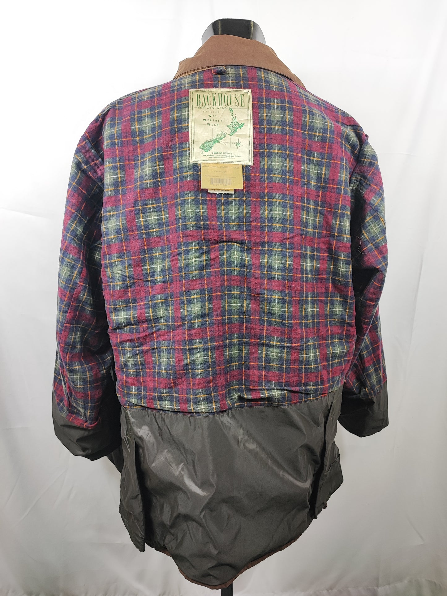 RARO Barbour Backhouse marrone C44/112 cm Man Riding Brown Wax Jacket size XLarge