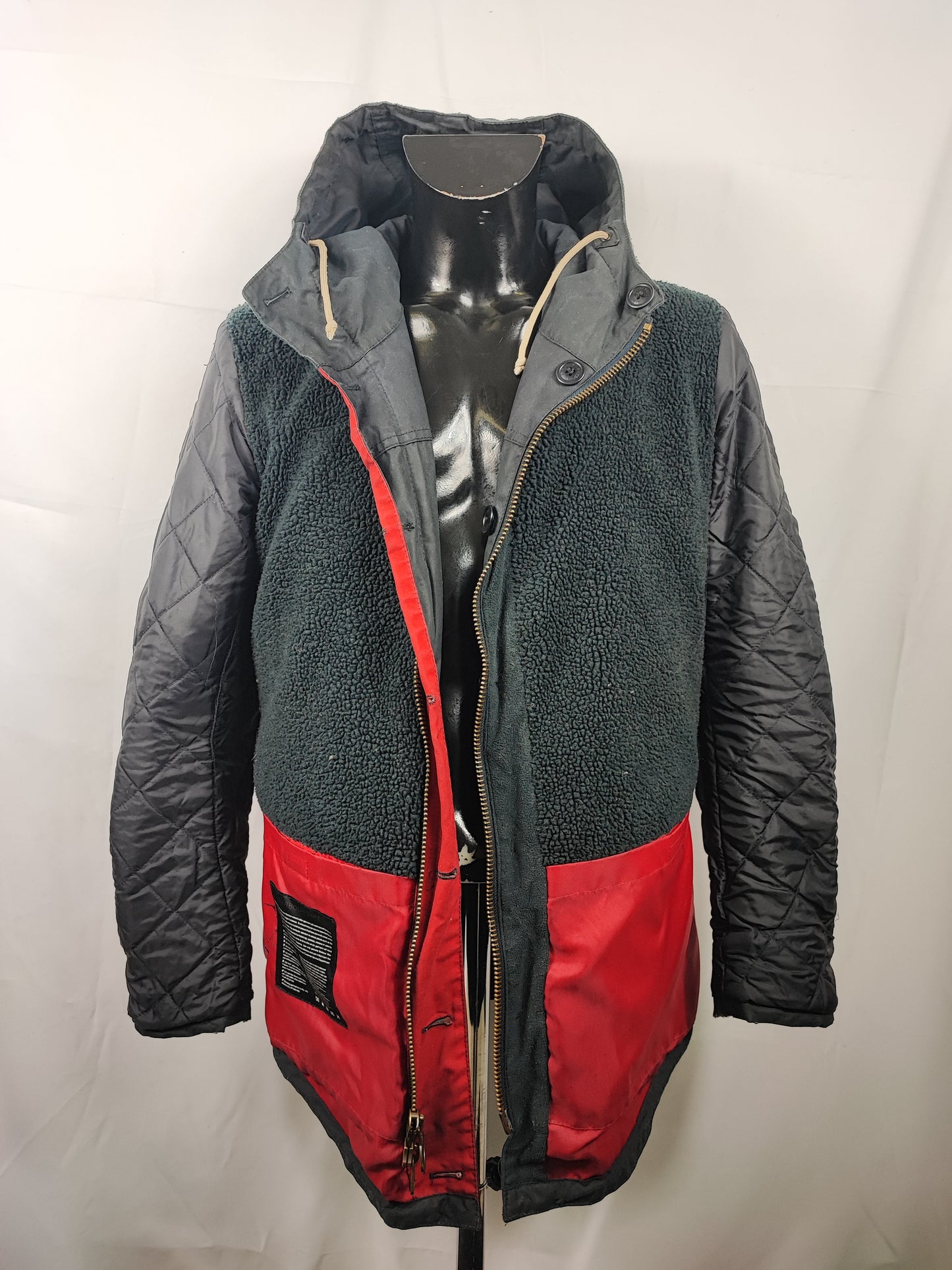 Game Parka Barbour blu con cappuccio Medium- Man Wax Navy Game Parka Size Medium