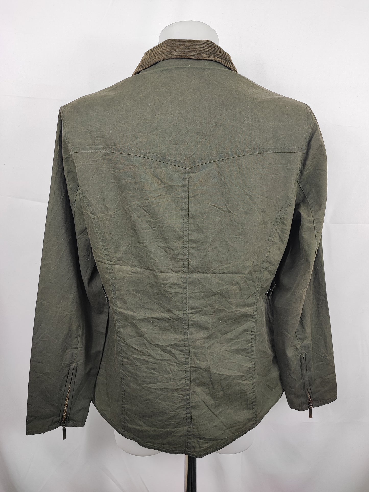 Giacca Barbour corta verde oliva Flyweight Wax jacket UK 12 - Green Wax Utility Jacket Size M