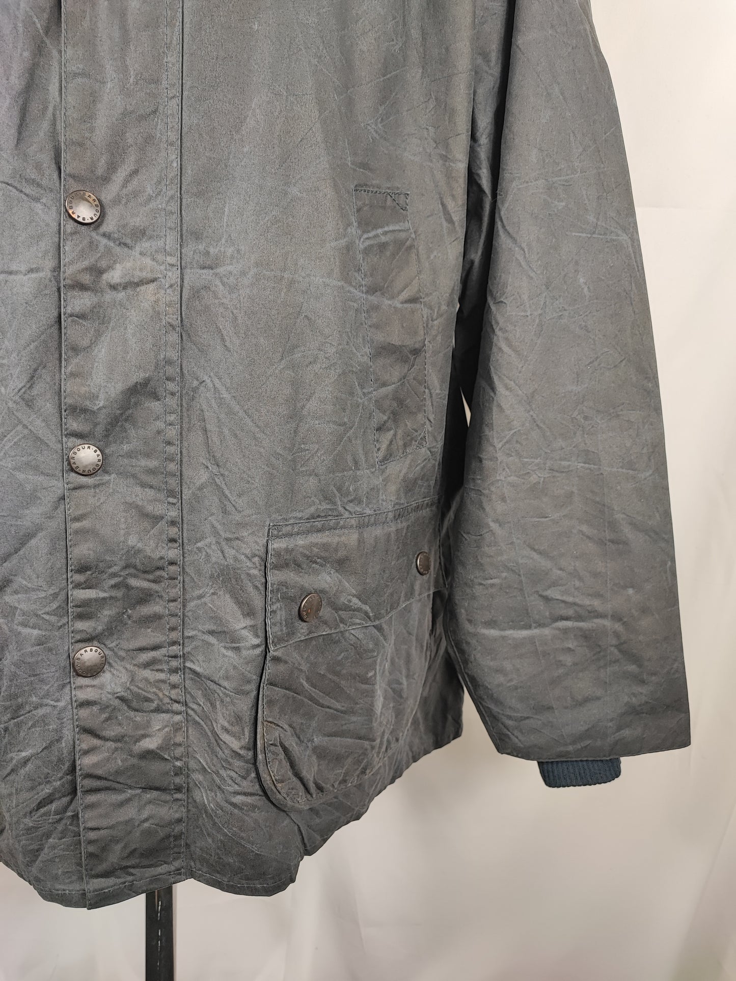 Barbour Giacca Bedale Uomo Vintage Blu C48/122cm Bedale Navy waxed jacket Size XL