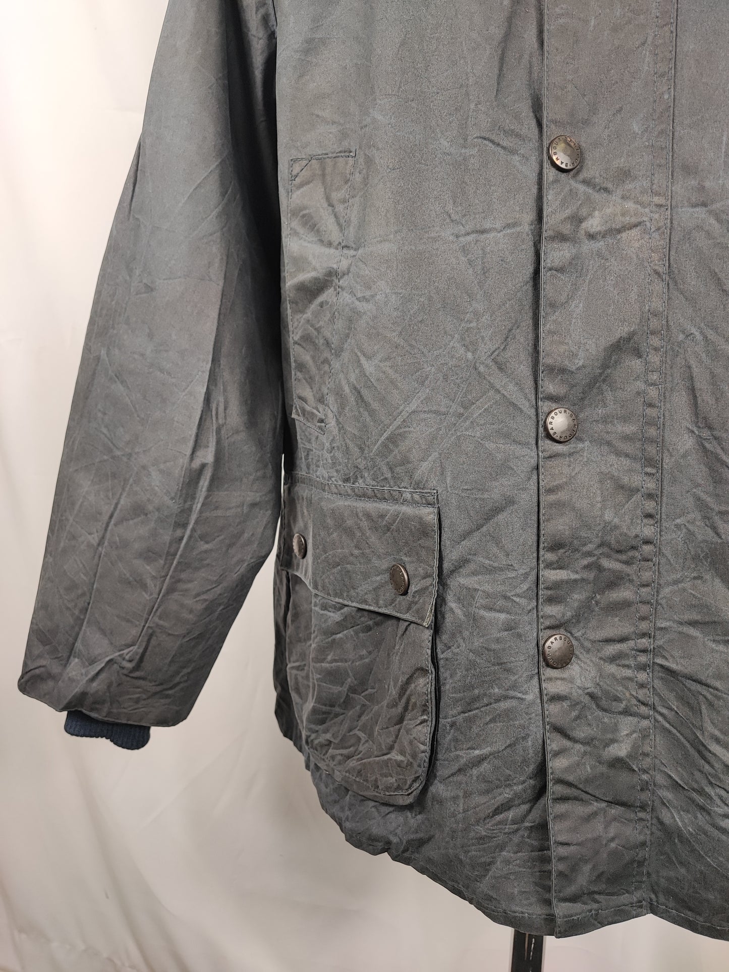 Barbour Giacca Bedale Uomo Vintage Blu C48/122cm Bedale Navy waxed jacket Size XL