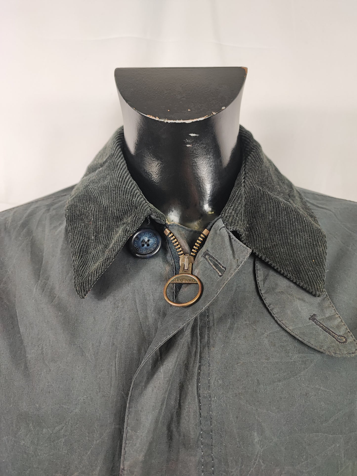 Trench Barbour uomo Greeves blu leggero M- Man Navy Wax Greeves trench size Medium