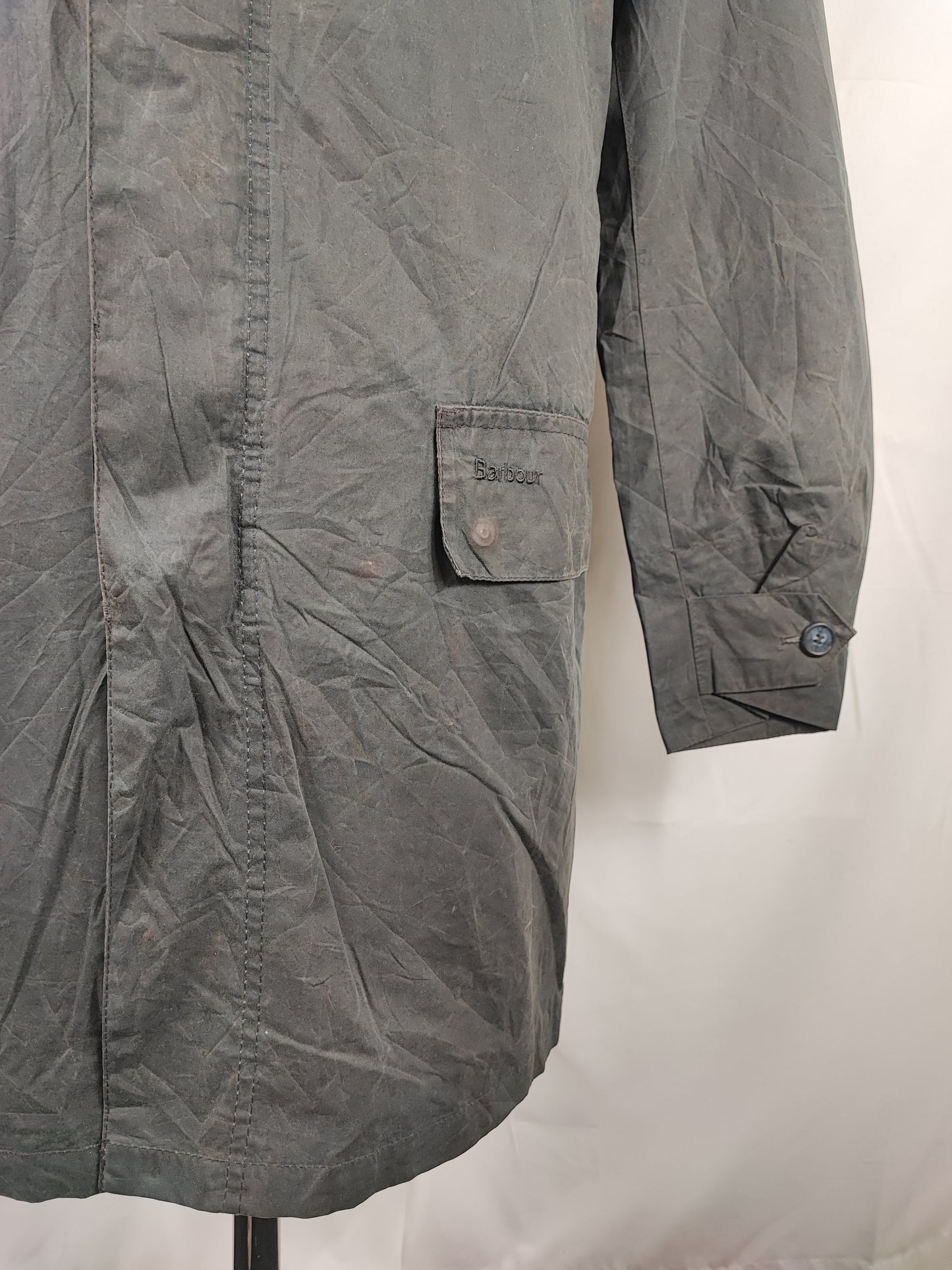 Trench Barbour uomo Greeves blu leggero M- Man Navy Wax Greeves trench size Medium