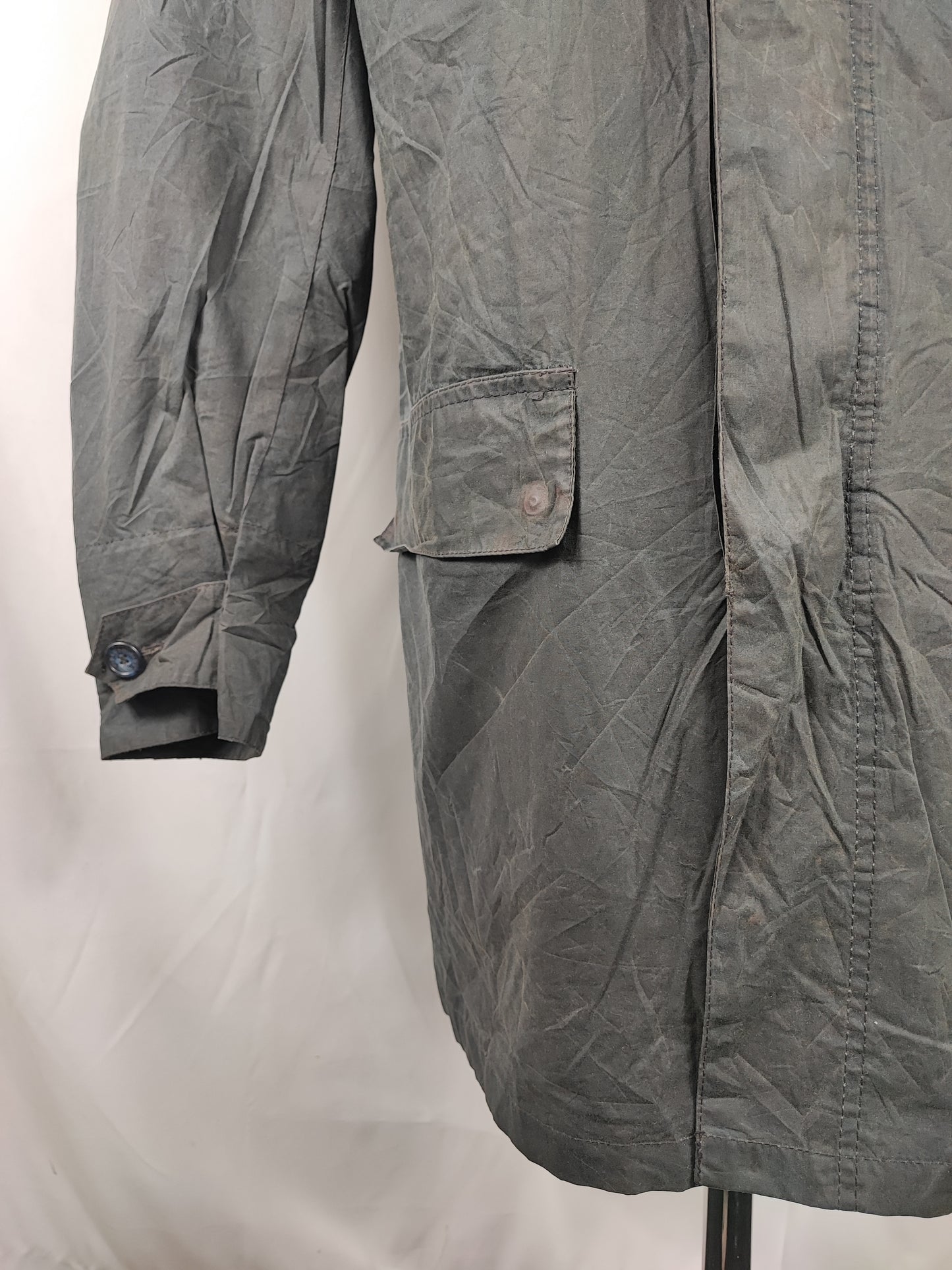 Trench Barbour uomo Greeves blu leggero M- Man Navy Wax Greeves trench size Medium