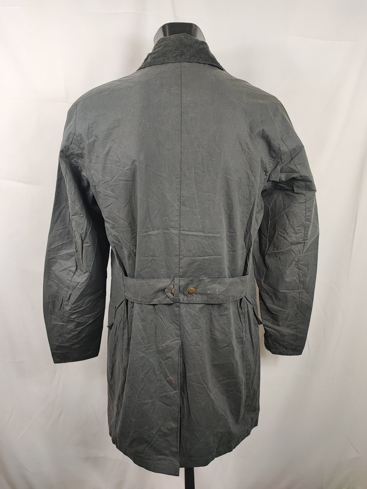Trench Barbour uomo Greeves blu leggero M- Man Navy Wax Greeves trench size Medium