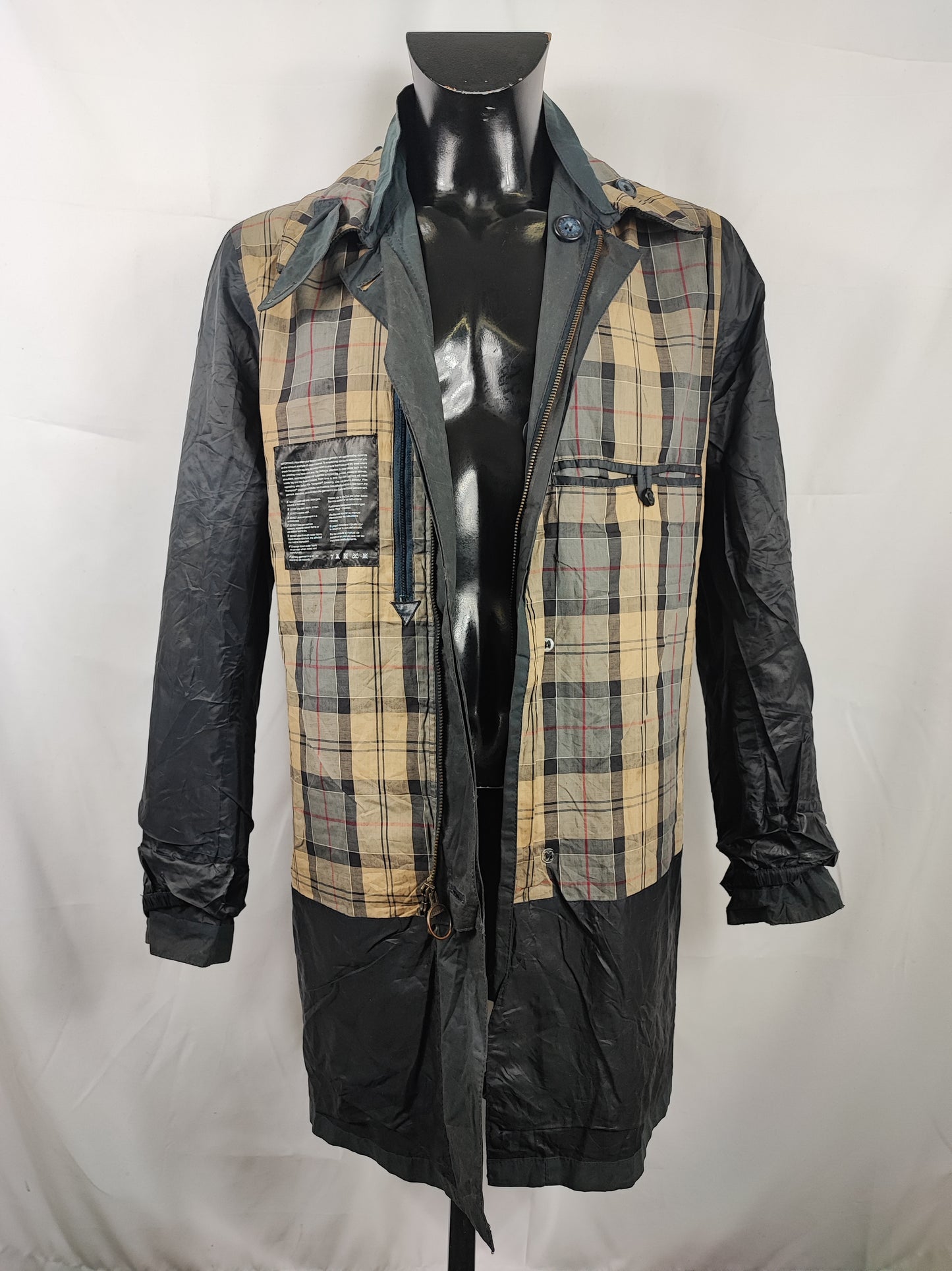 Trench Barbour uomo Greeves blu leggero M- Man Navy Wax Greeves trench size Medium