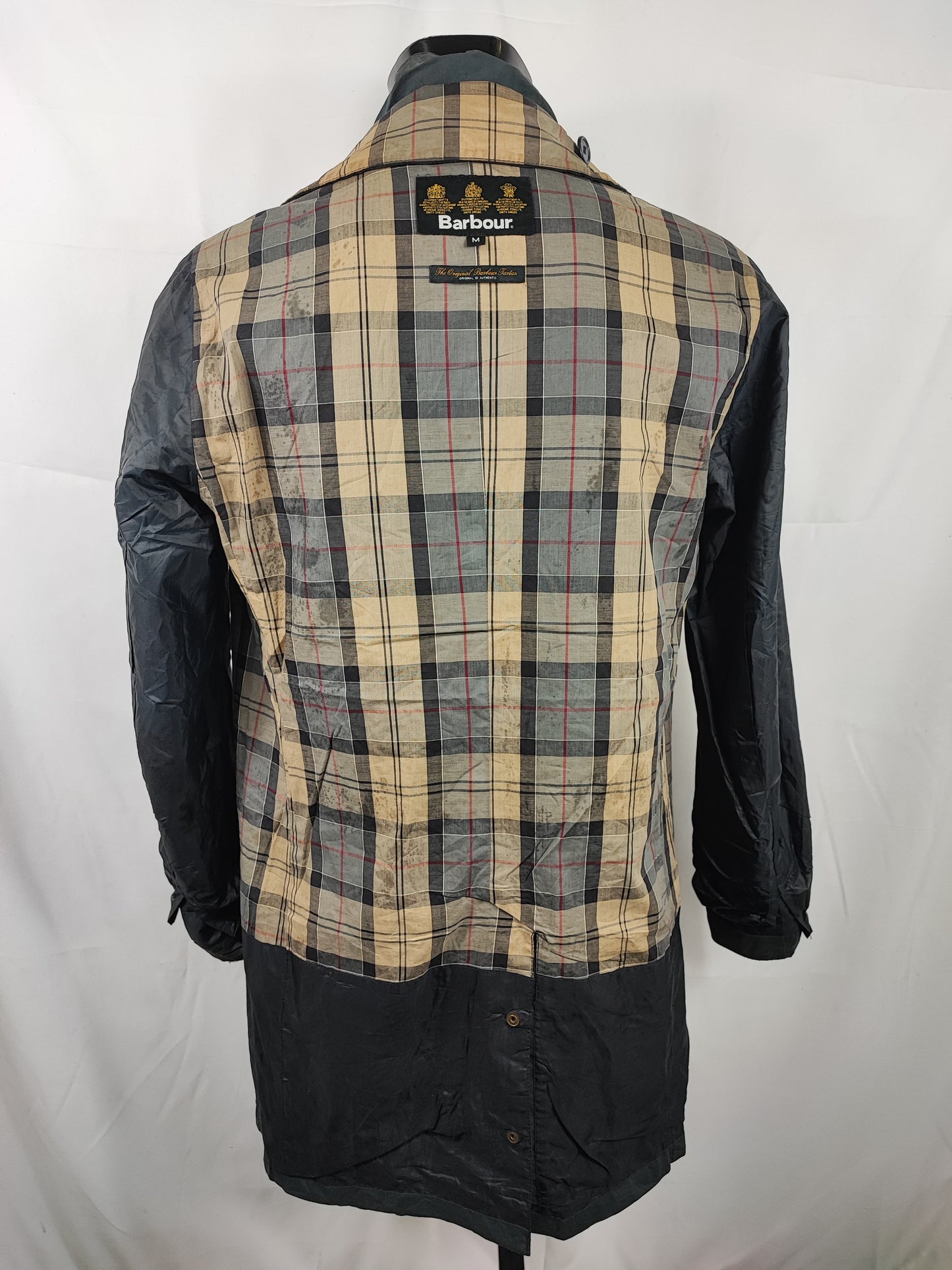 Trench Barbour uomo Greeves blu leggero M- Man Navy Wax Greeves trench size Medium