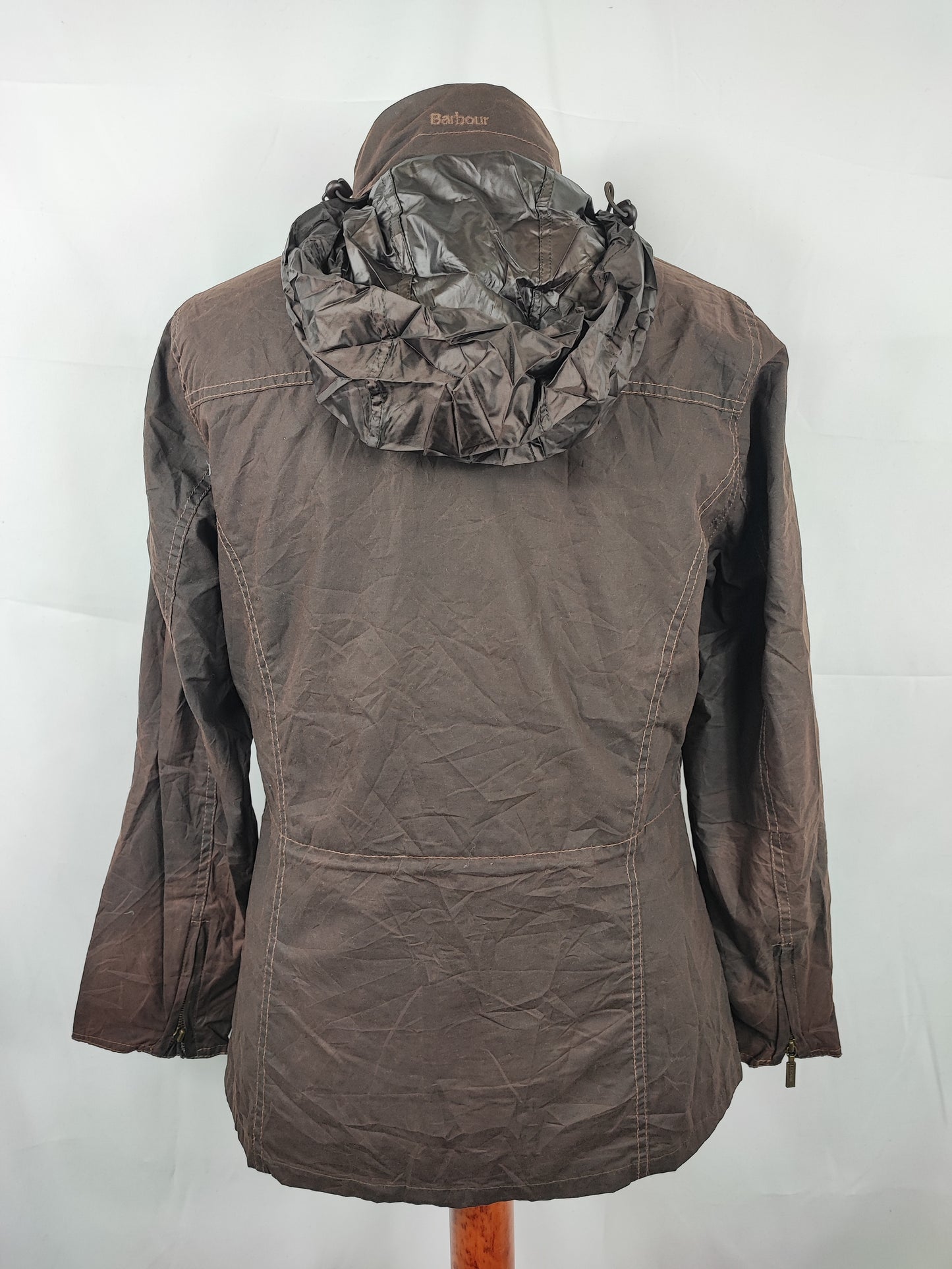 Giacca Barbour marrone cerata da donna Small Uk10 Lady brown Lighweight Sapper Jacket 10