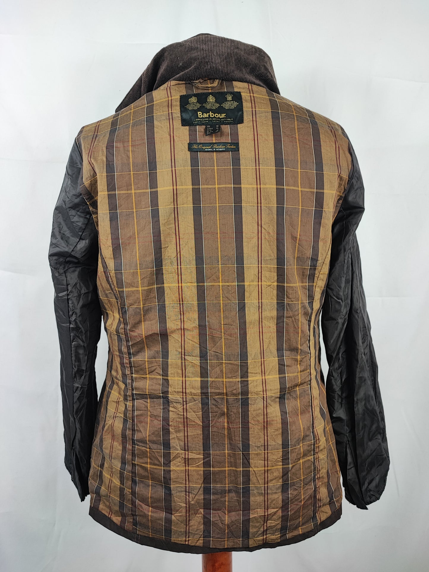 Giacca Barbour marrone cerata da donna Small Uk10 Lady brown Lighweight Sapper Jacket 10