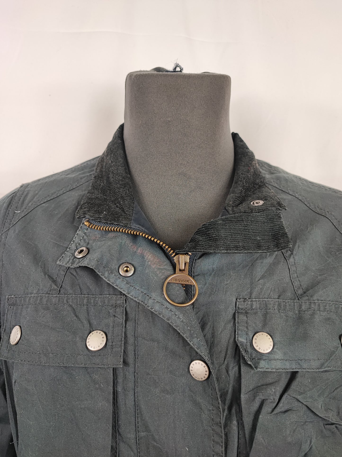 Giacca Barbour International Donna blu Small UK10 -Lady Buxton Navy Jacket size UK10