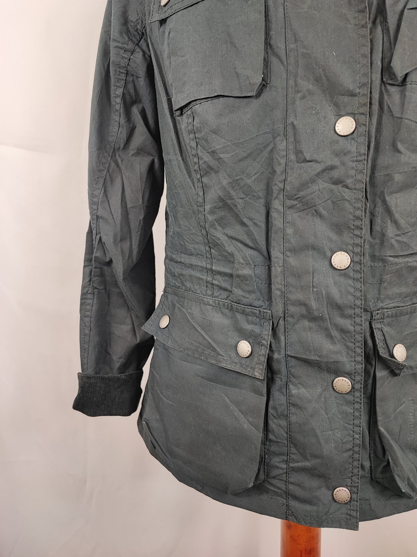 Giacca Barbour International Donna blu Small UK10 -Lady Buxton Navy Jacket size UK10