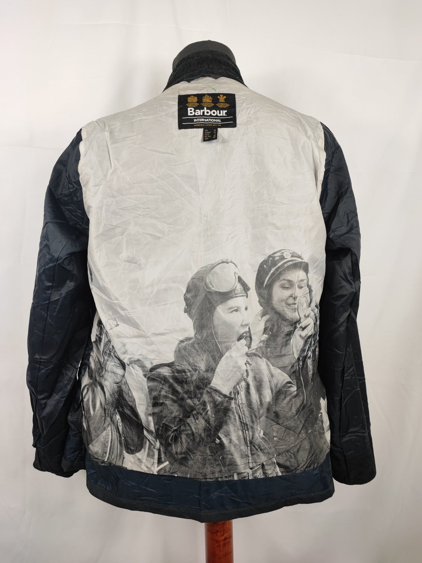 Giacca Barbour International Donna blu Small UK10 -Lady Buxton Navy Jacket size UK10