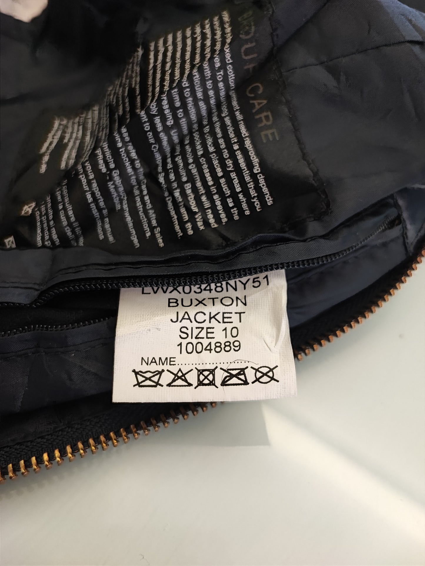Giacca Barbour International Donna blu Small UK10 -Lady Buxton Navy Jacket size UK10