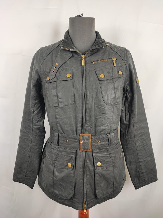 Giacca Barbour nera International cerata da donna Small Uk10 Lady International trail Black uk10