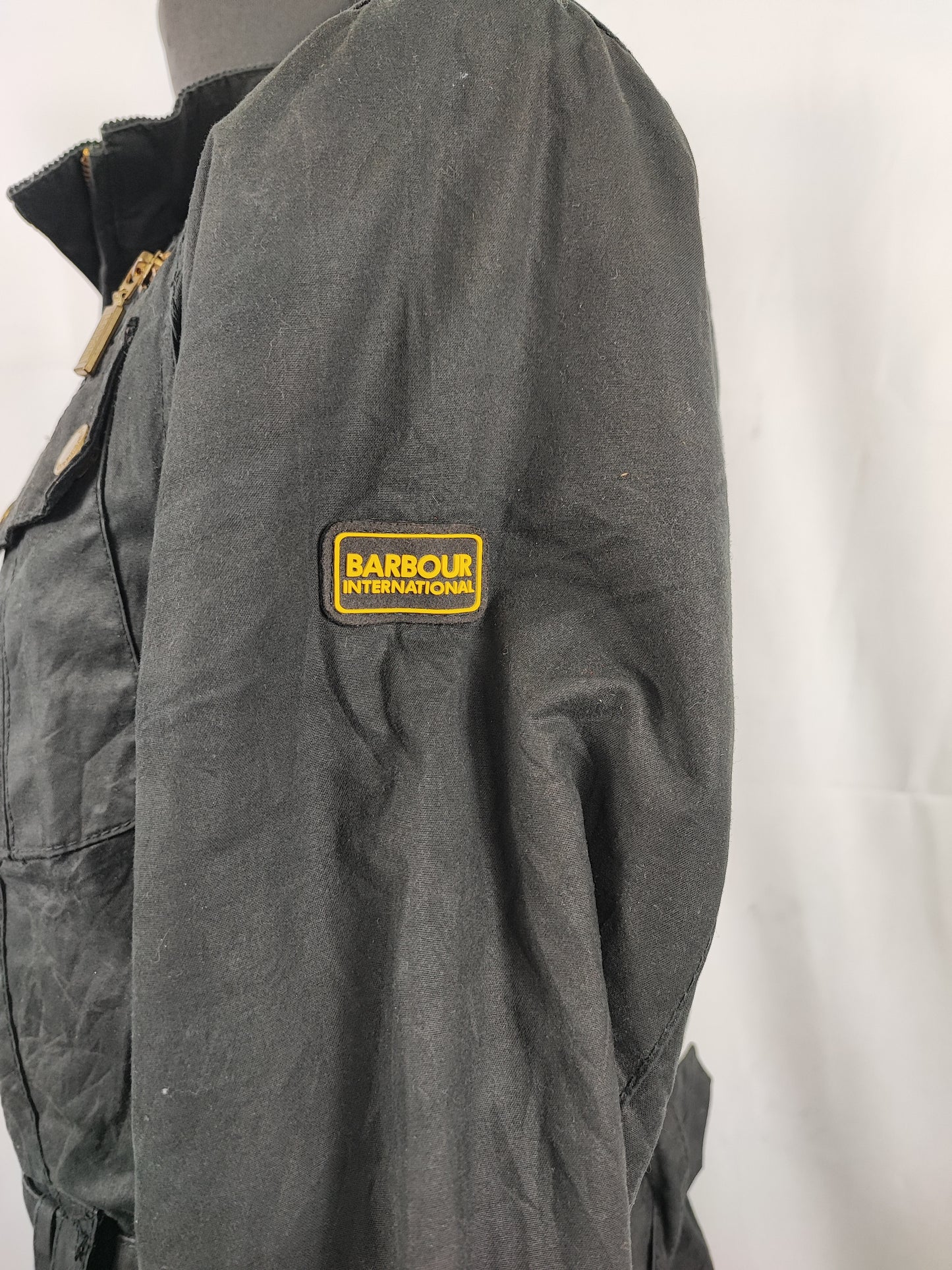 Giacca Barbour nera International cerata da donna Small Uk10 Lady International trail Black uk10