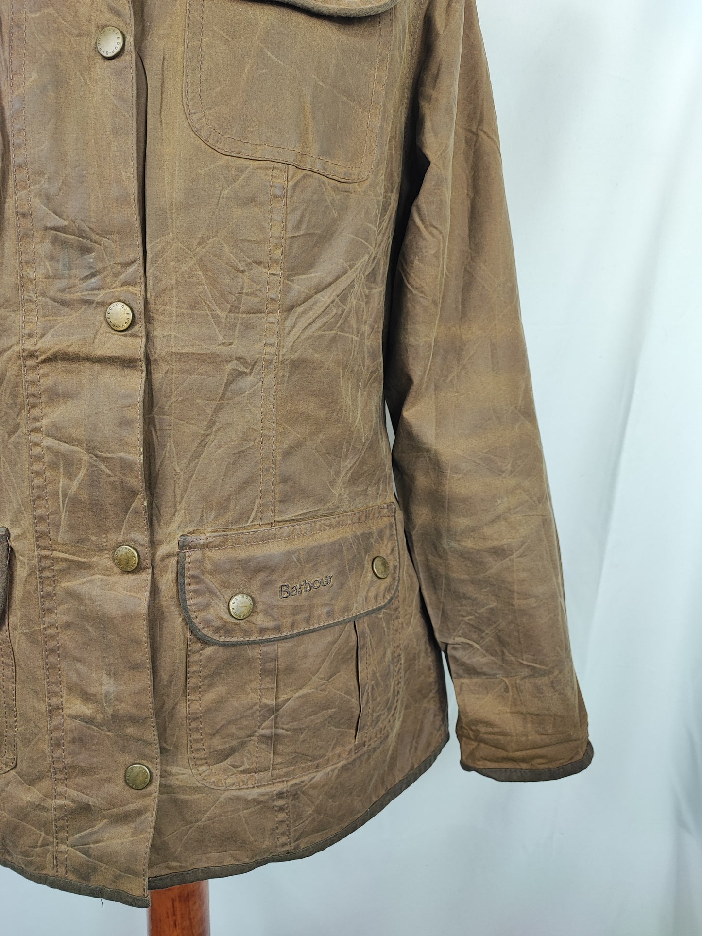 Giacca Barbour corta donna Utility Beige UK10 Small Beige short Lady Utility jacket small size Uk10