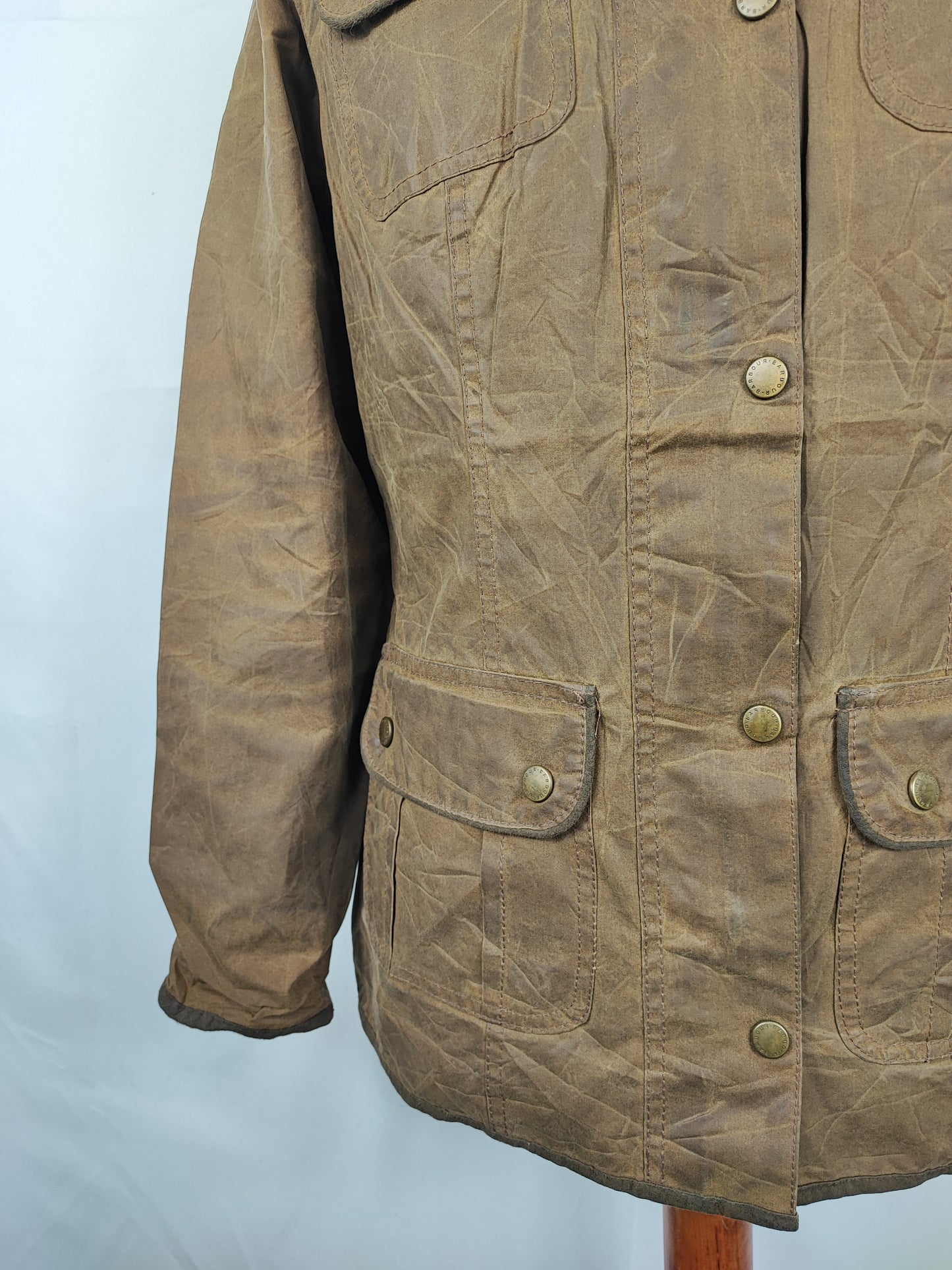 Giacca Barbour corta donna Utility Beige UK10 Small Beige short Lady Utility jacket small size Uk10