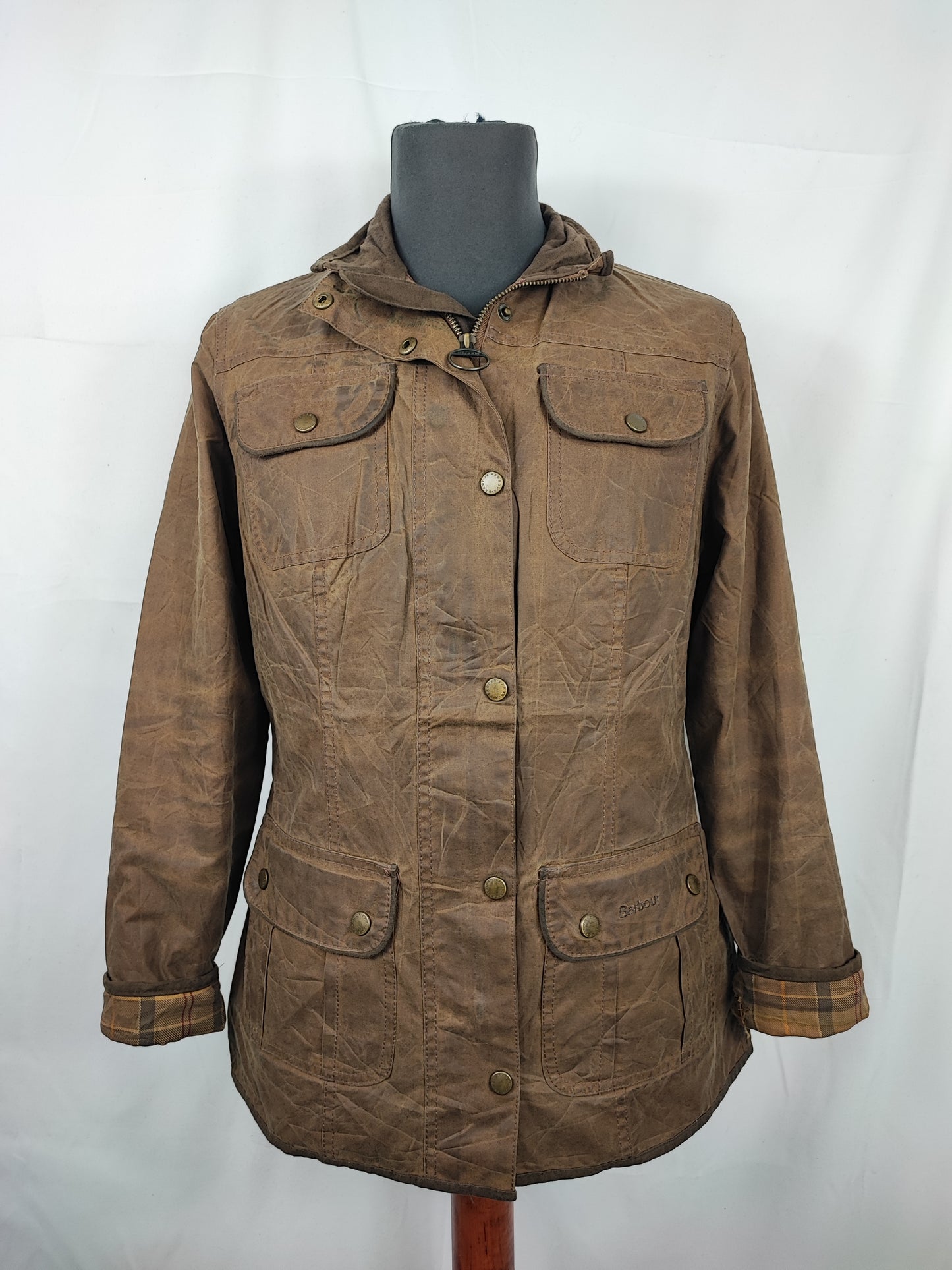 Giacca Barbour corta donna Utility Beige UK10 Small Beige short Lady Utility jacket small size Uk10