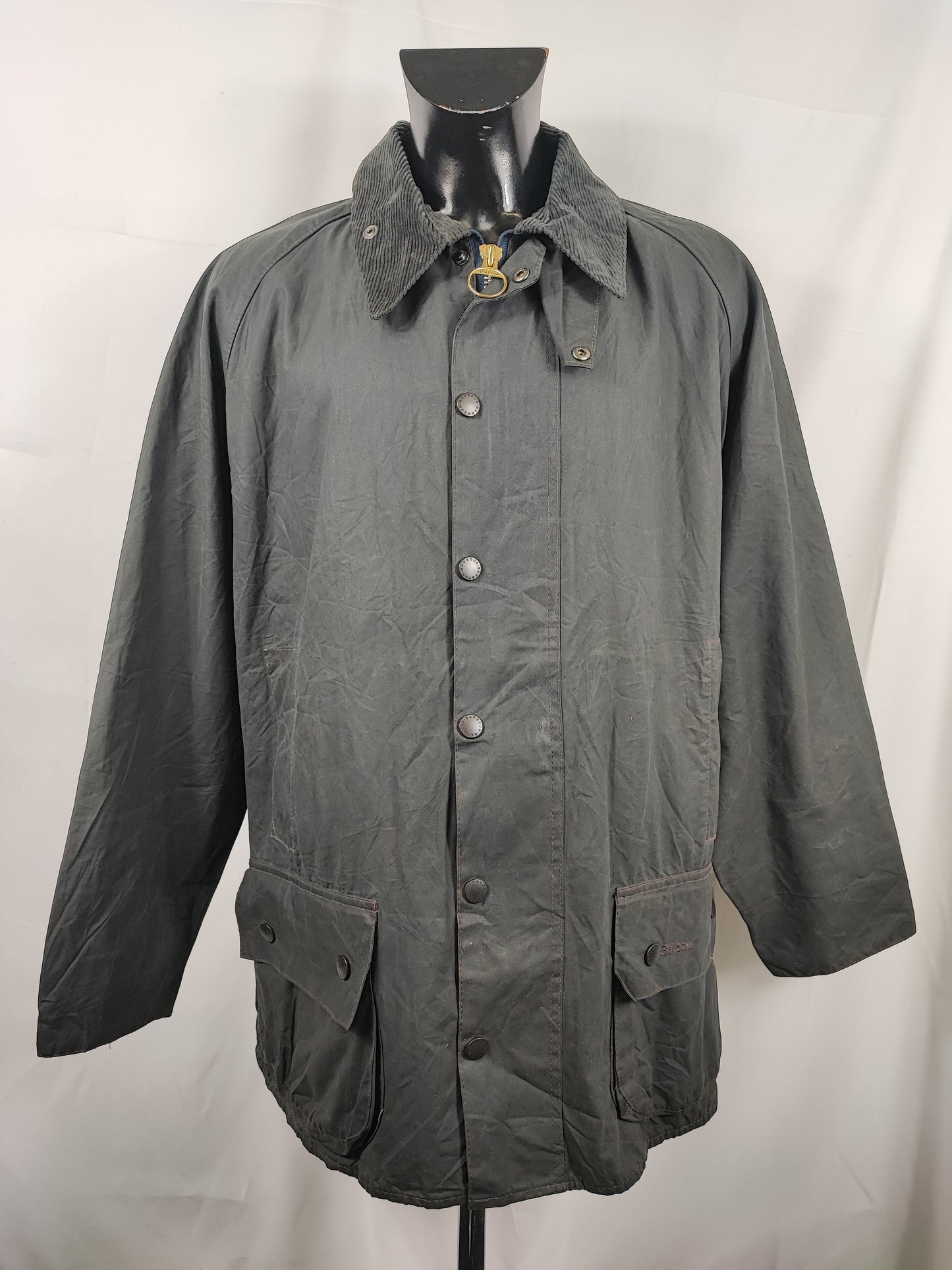Barbour Giacca Beaufort vintage blu C50/127cm Man Navy Wax Beaufort jacket Size XXL
