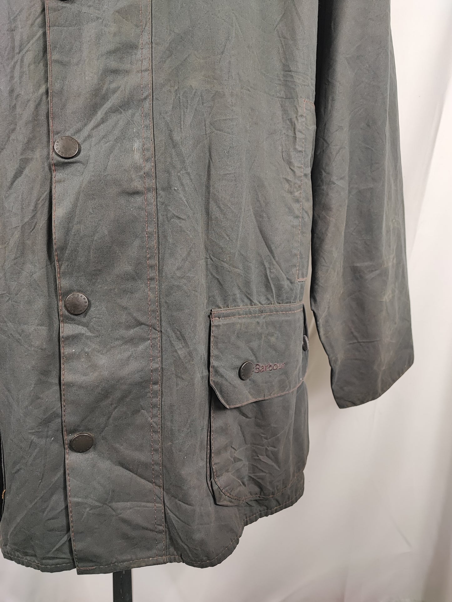 Barbour Giacca Beaufort vintage blu C50/127cm Man Navy Wax Beaufort jacket Size XXL