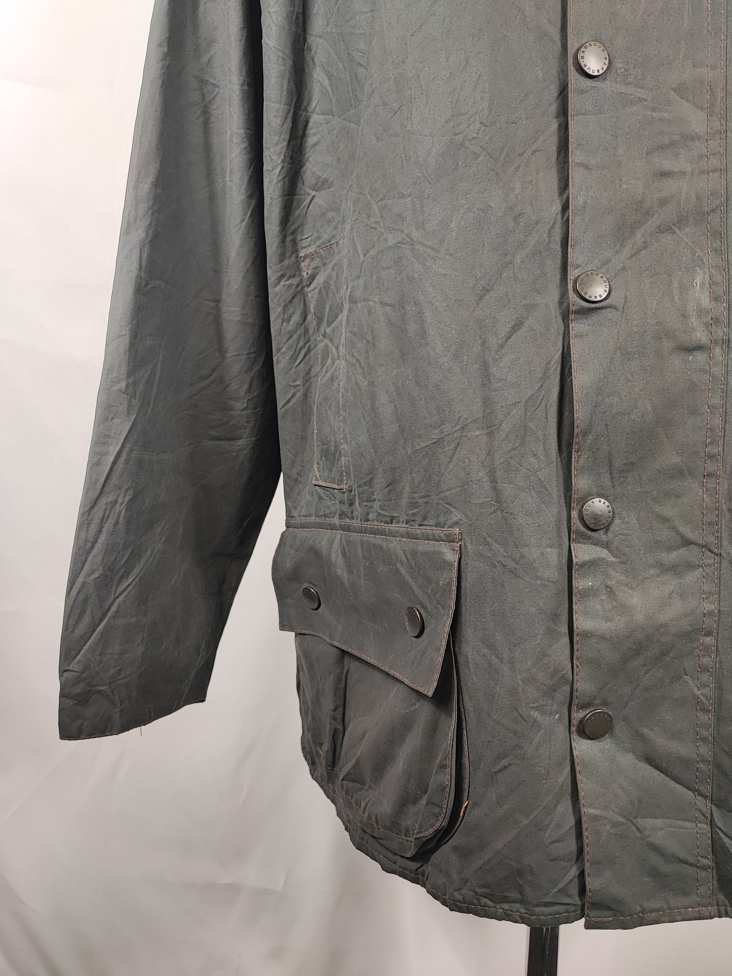 Barbour Giacca Beaufort vintage blu C50/127cm Man Navy Wax Beaufort jacket Size XXL