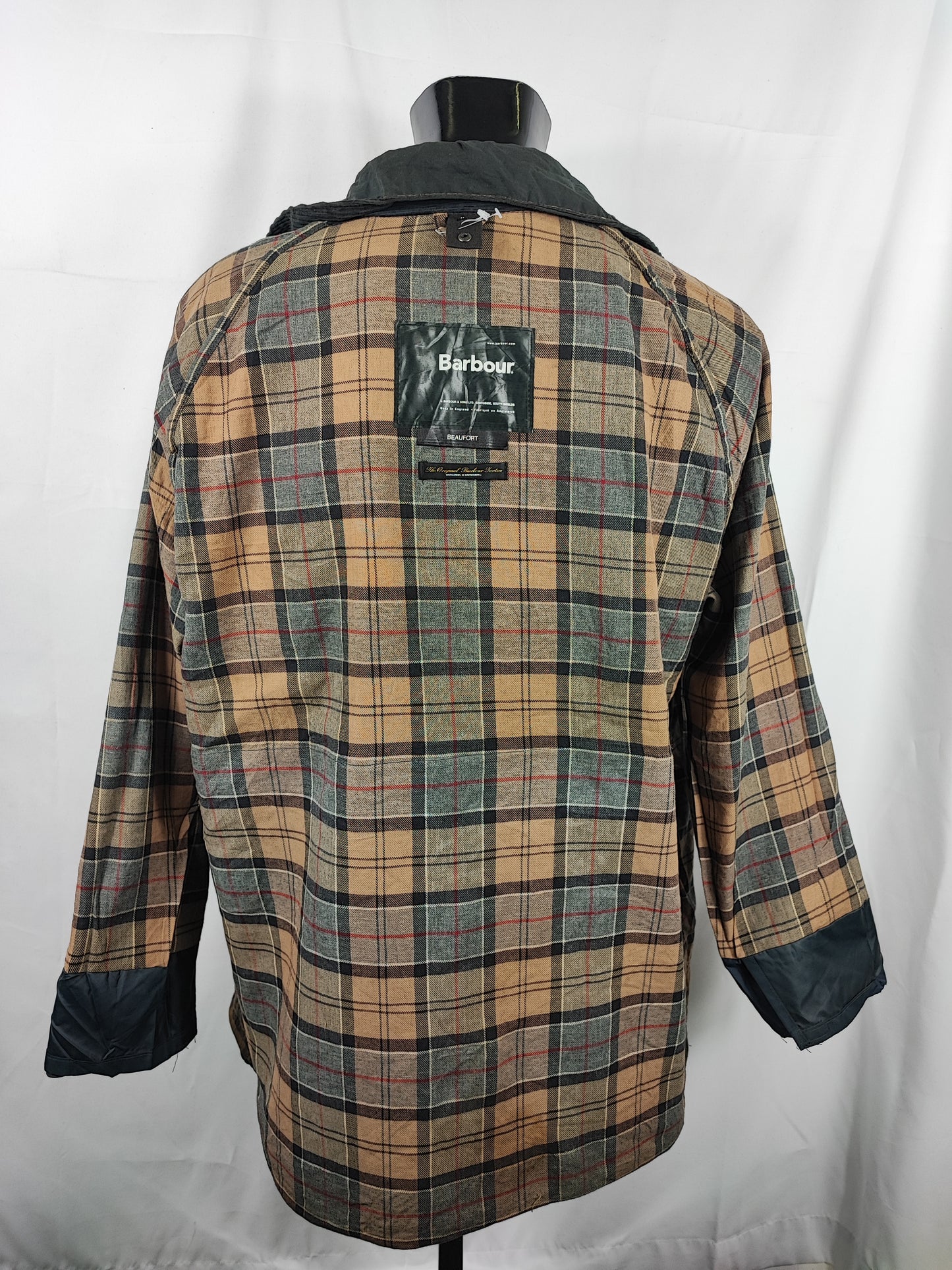 Barbour Giacca Beaufort vintage blu C50/127cm Man Navy Wax Beaufort jacket Size XXL