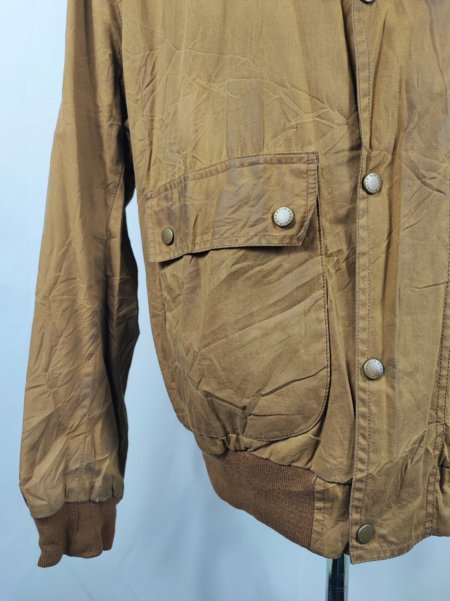 Bomber Barbour cerato leggero Beige Large - Man Sandstone Flyweight Wax flyer Jacket Size L