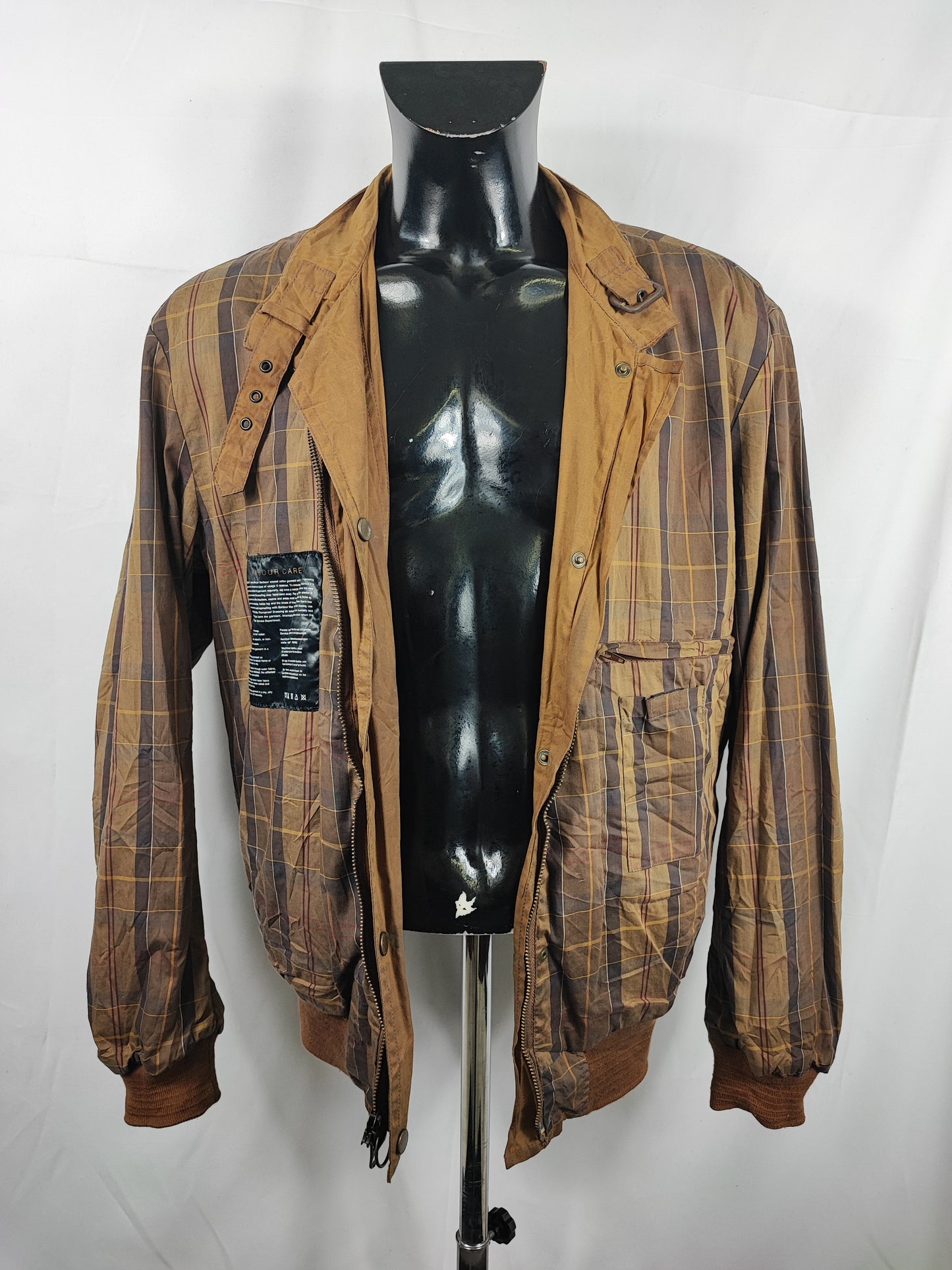 Bomber Barbour cerato leggero Beige Large - Man Sandstone Flyweight Wax flyer Jacket Size L