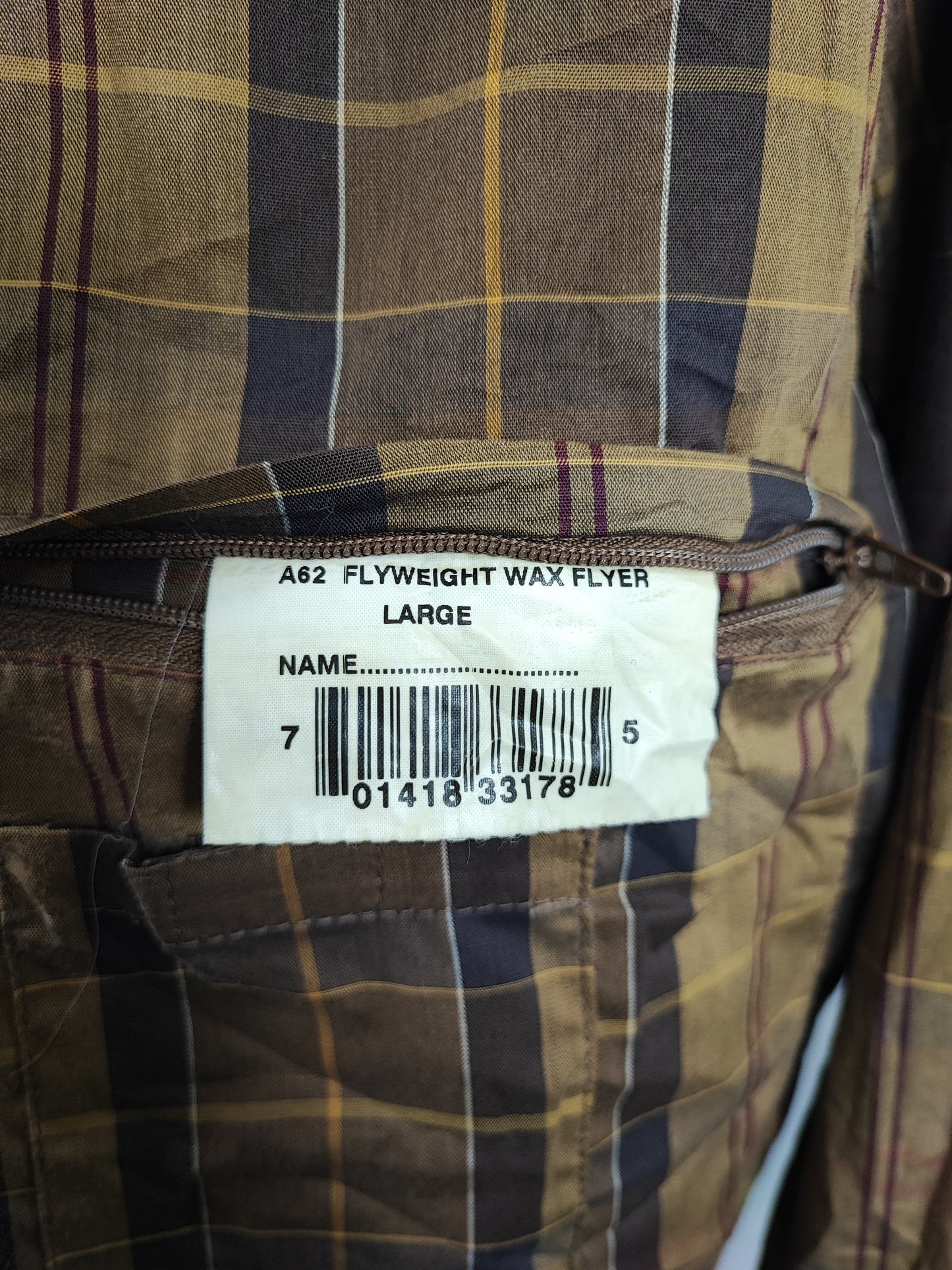 Bomber Barbour cerato leggero Beige Large - Man Sandstone Flyweight Wax flyer Jacket Size L