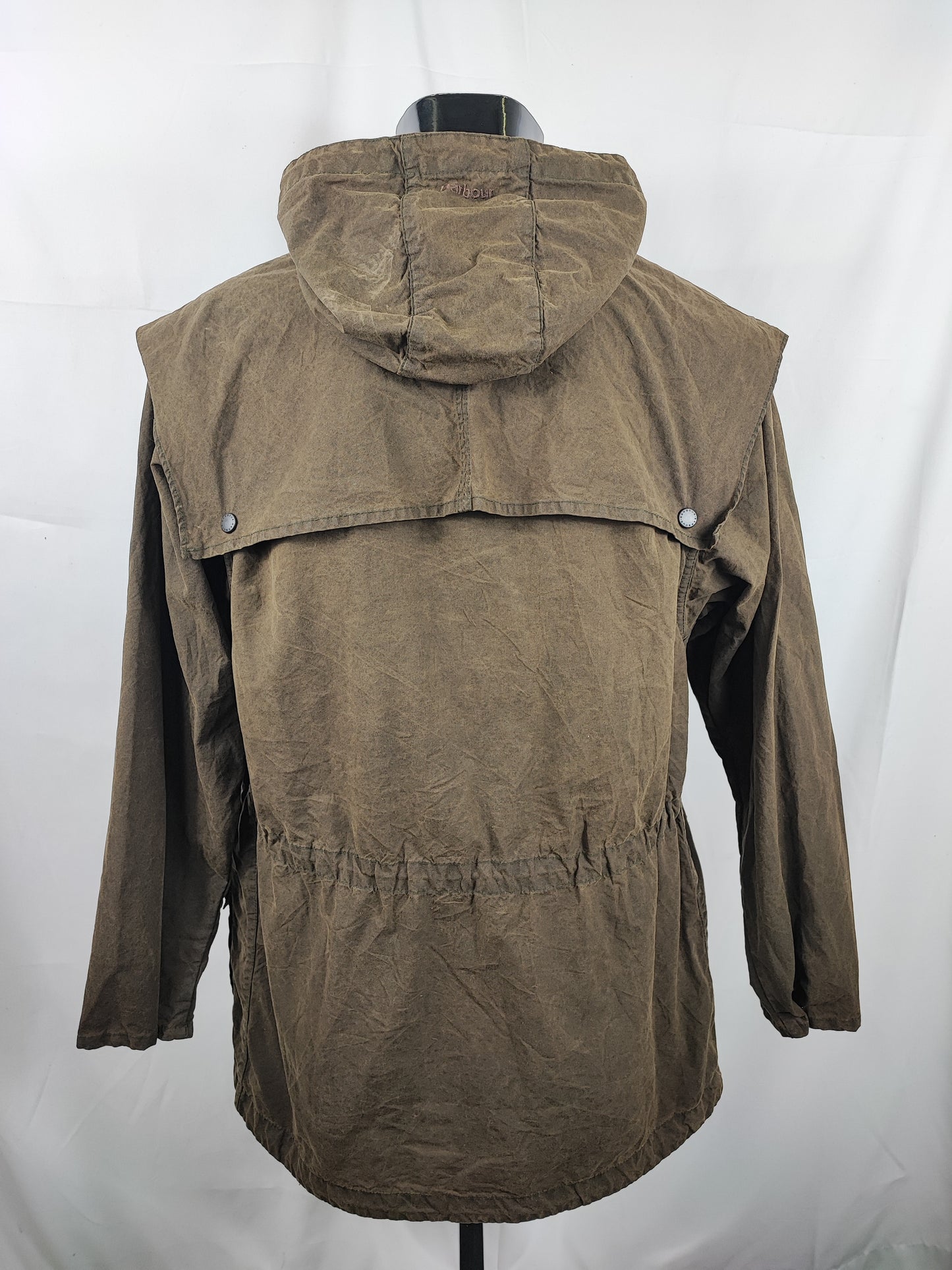 Giacca Barbour verde cerata Con cappuccio Small - Olive Wax Harry jacket with hood size S